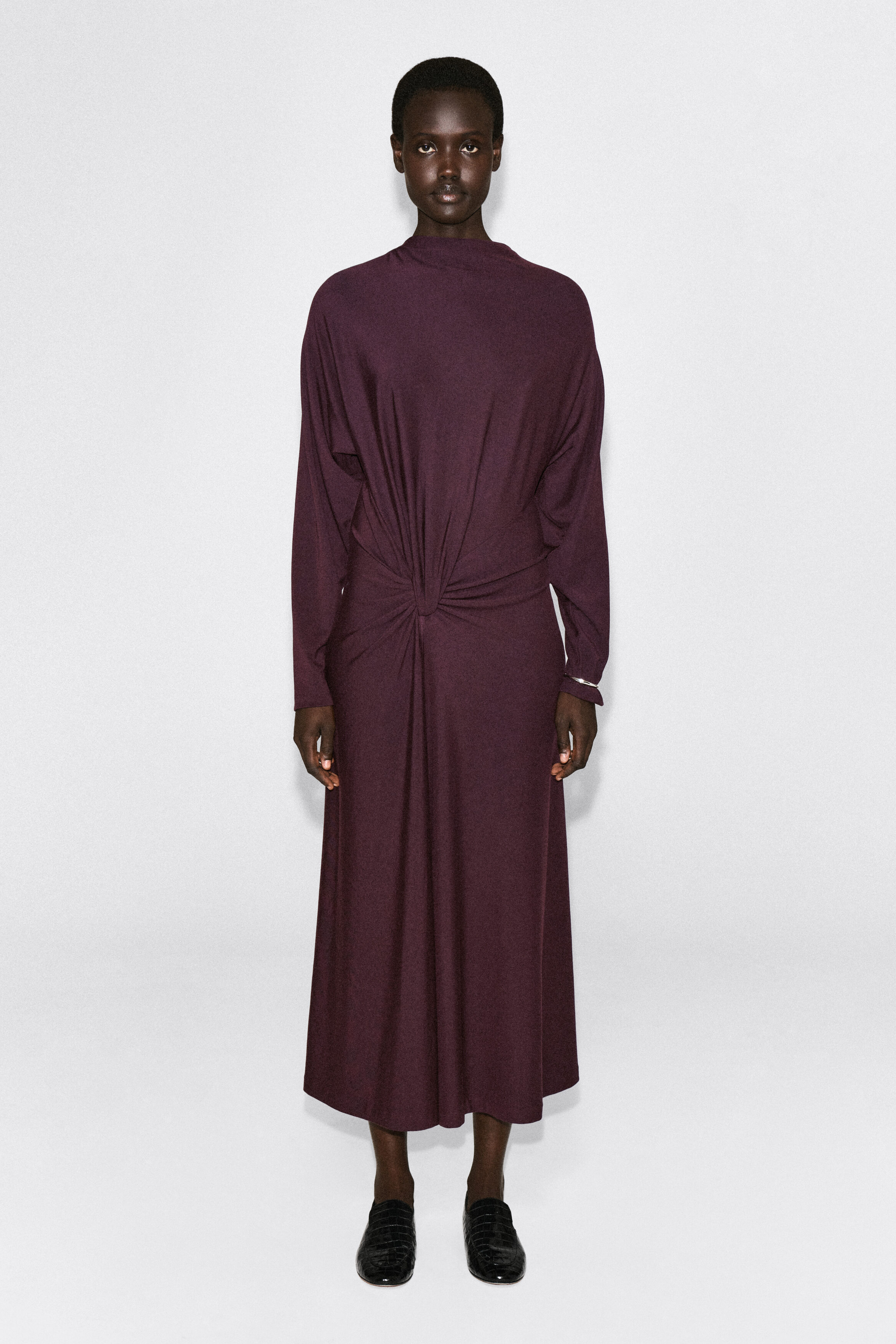 DRAPED TWIST-DETAIL MIDI DRESS thumbnail 2