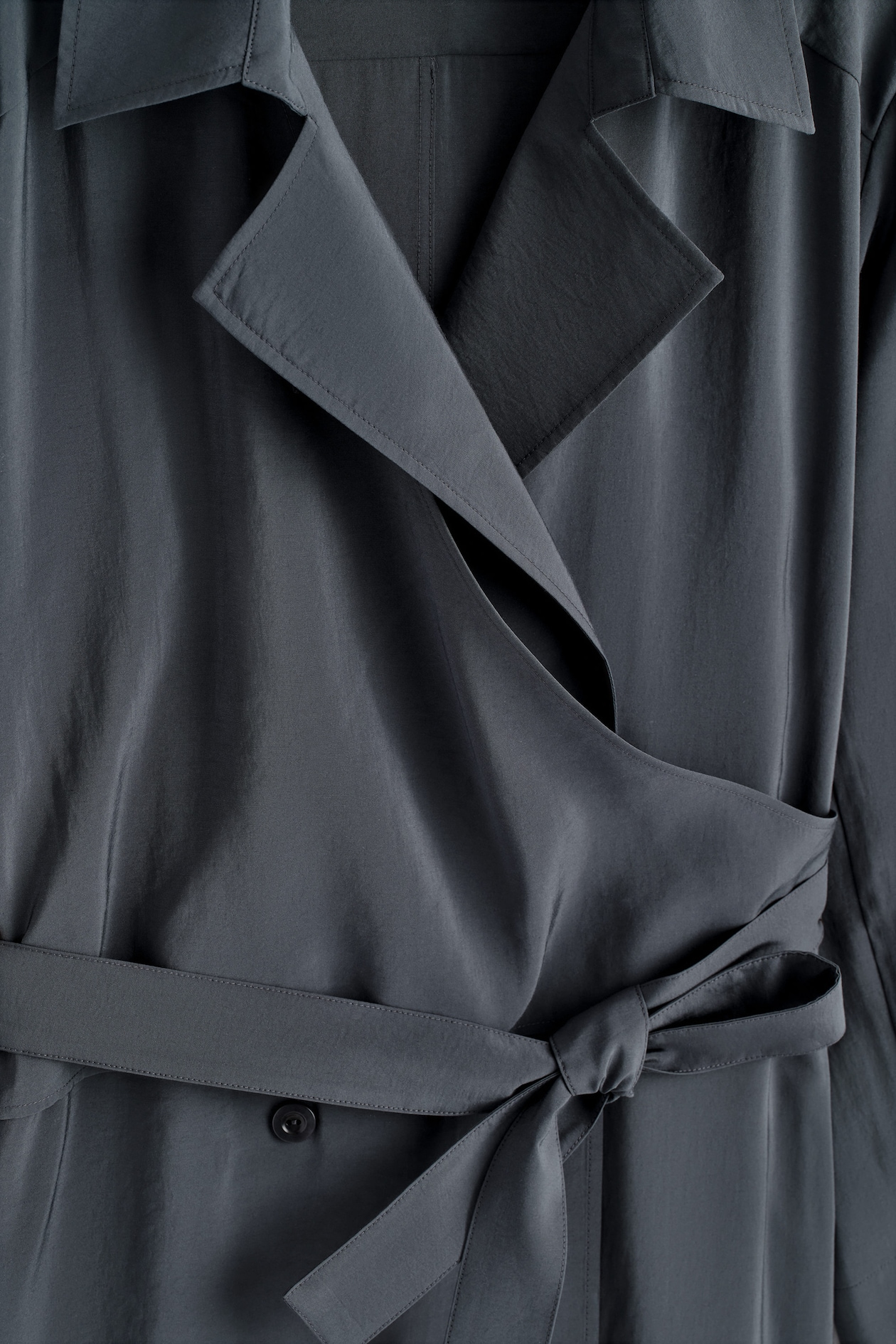 grey belted dress GEORGETTE - Grey Belted Mini Dress