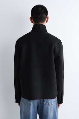 DOUBLE-FACED WOOL ZIP-UP SWEATSHIRT — BLACK 5