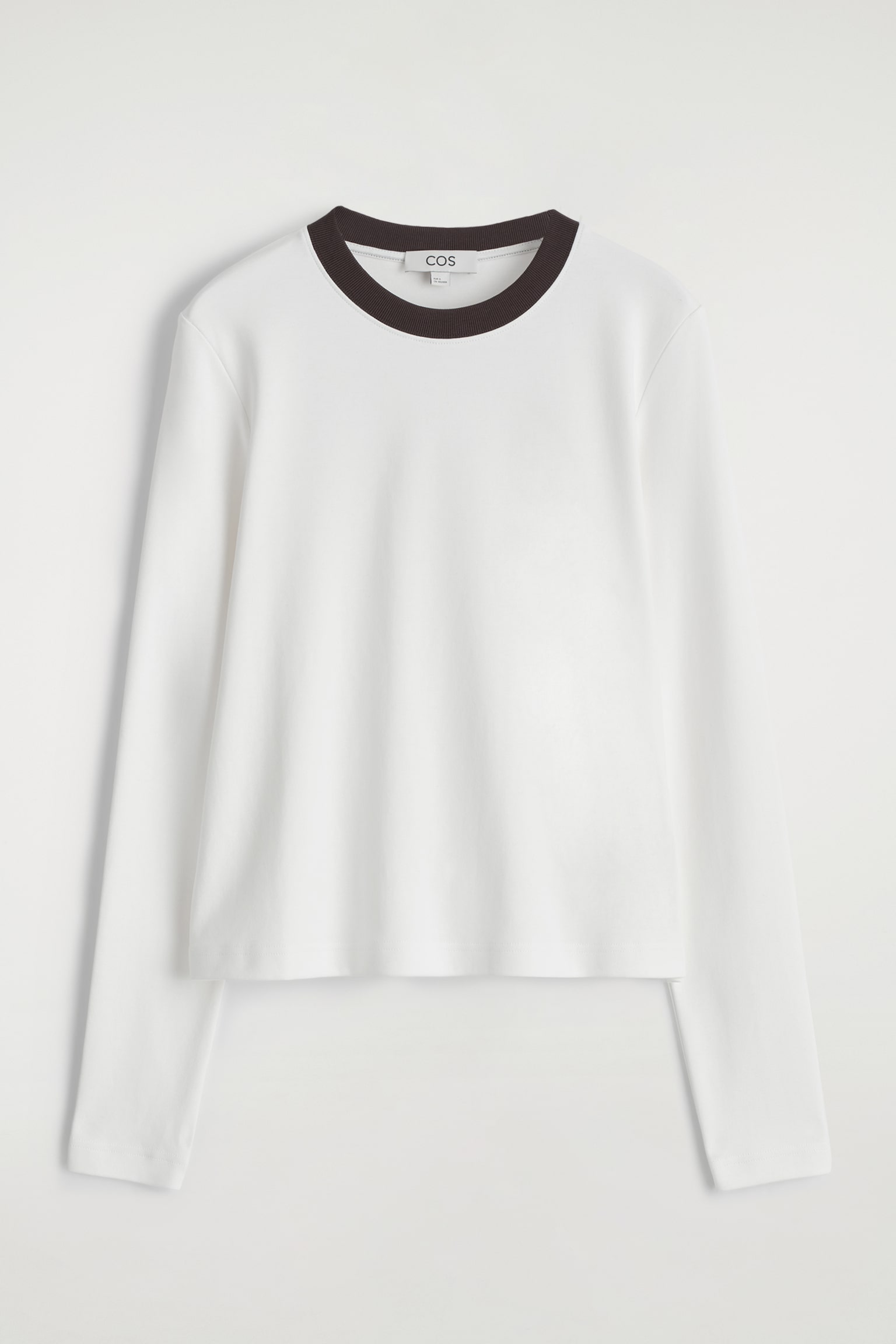 T-SHIRT LINEARE A MANICHE LUNGHE TAGLIO REGOLARE - BIANCO / MARRONE/bianco/AZZURRO/BLU NAVY / RIGHE/BEIGE / NON TINTO/NERO/BIANCO / BEIGE / RIGHE - 2