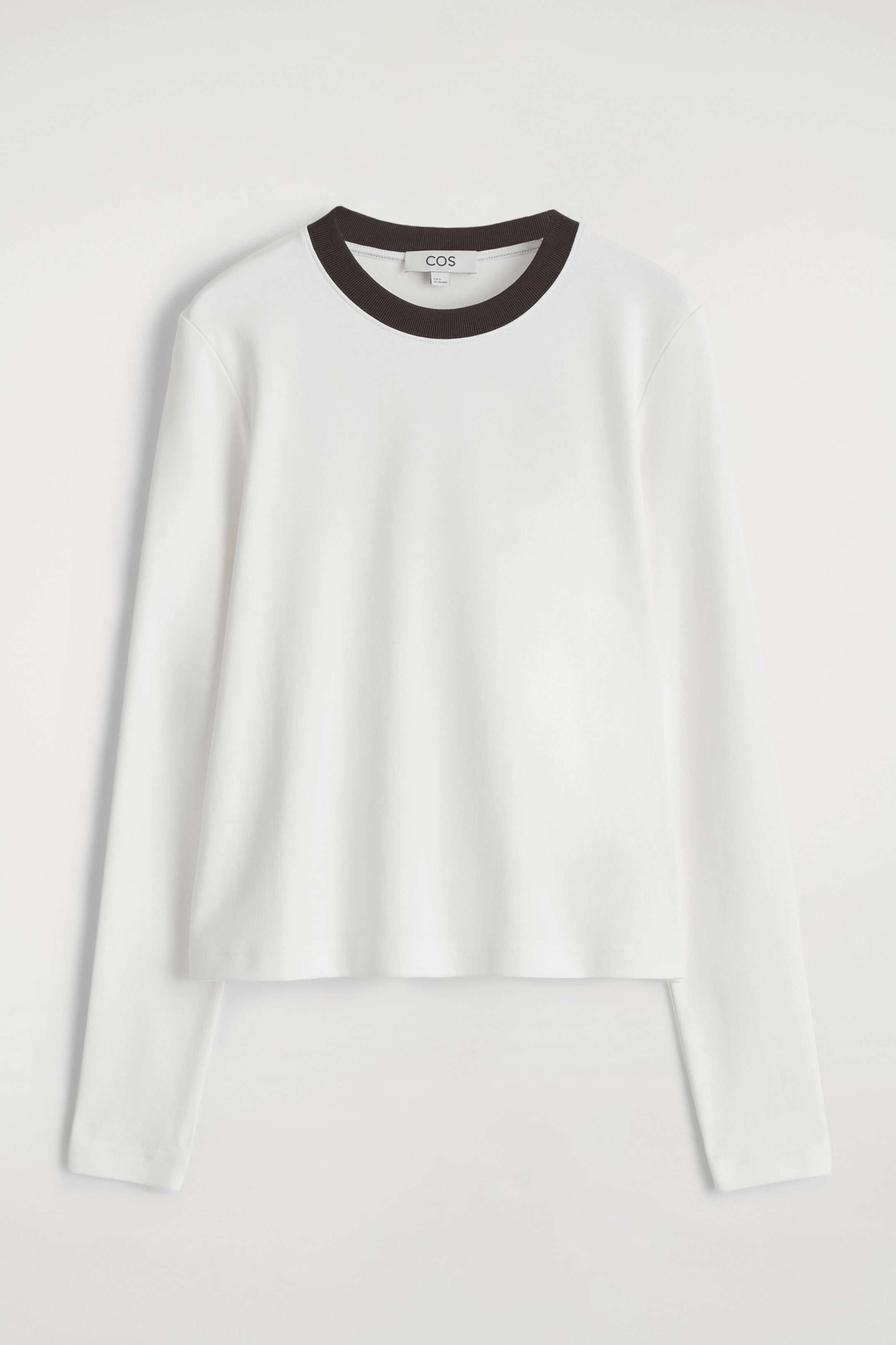 Visualizza immagine più grande: T-SHIRT LINEARE A MANICHE LUNGHE TAGLIO REGOLARE - BIANCO / MARRONE - DONNA | H&M IT 5