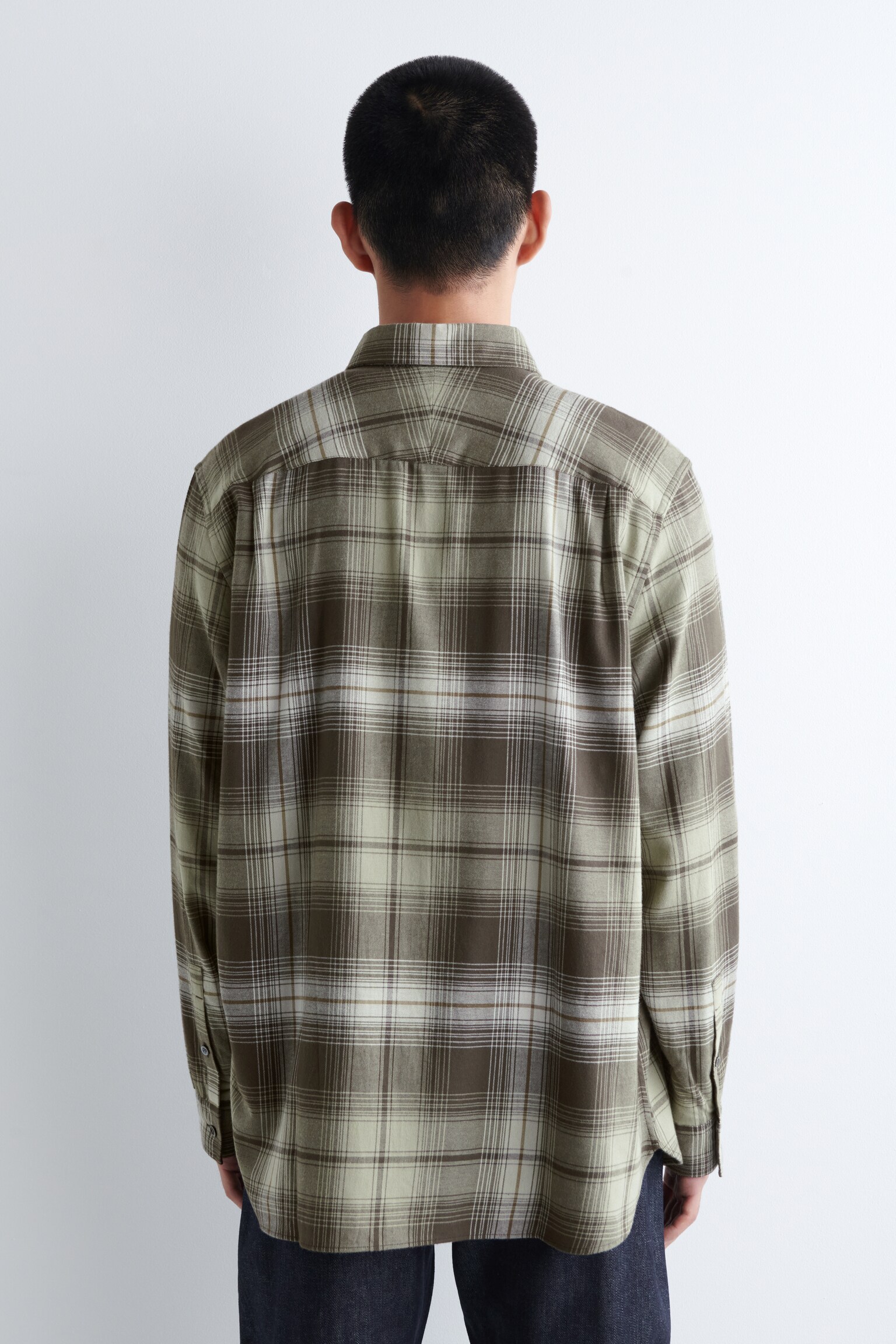 CHEMISE À CARREAUX EN COTON PIMA - KAKI / BRUN / CARREAUX - 3