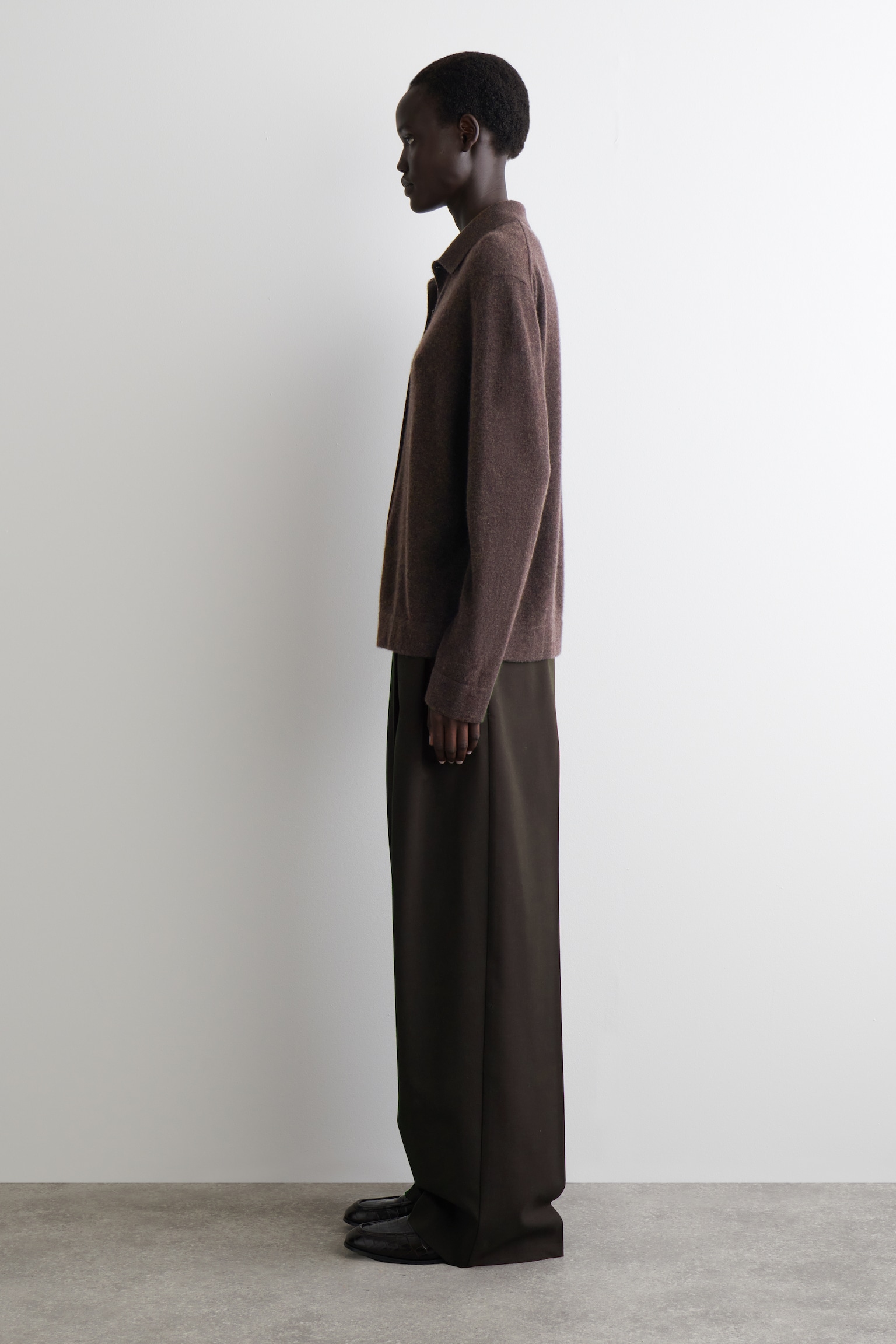 CASHMERE SHIRT - DARK BROWN - 6