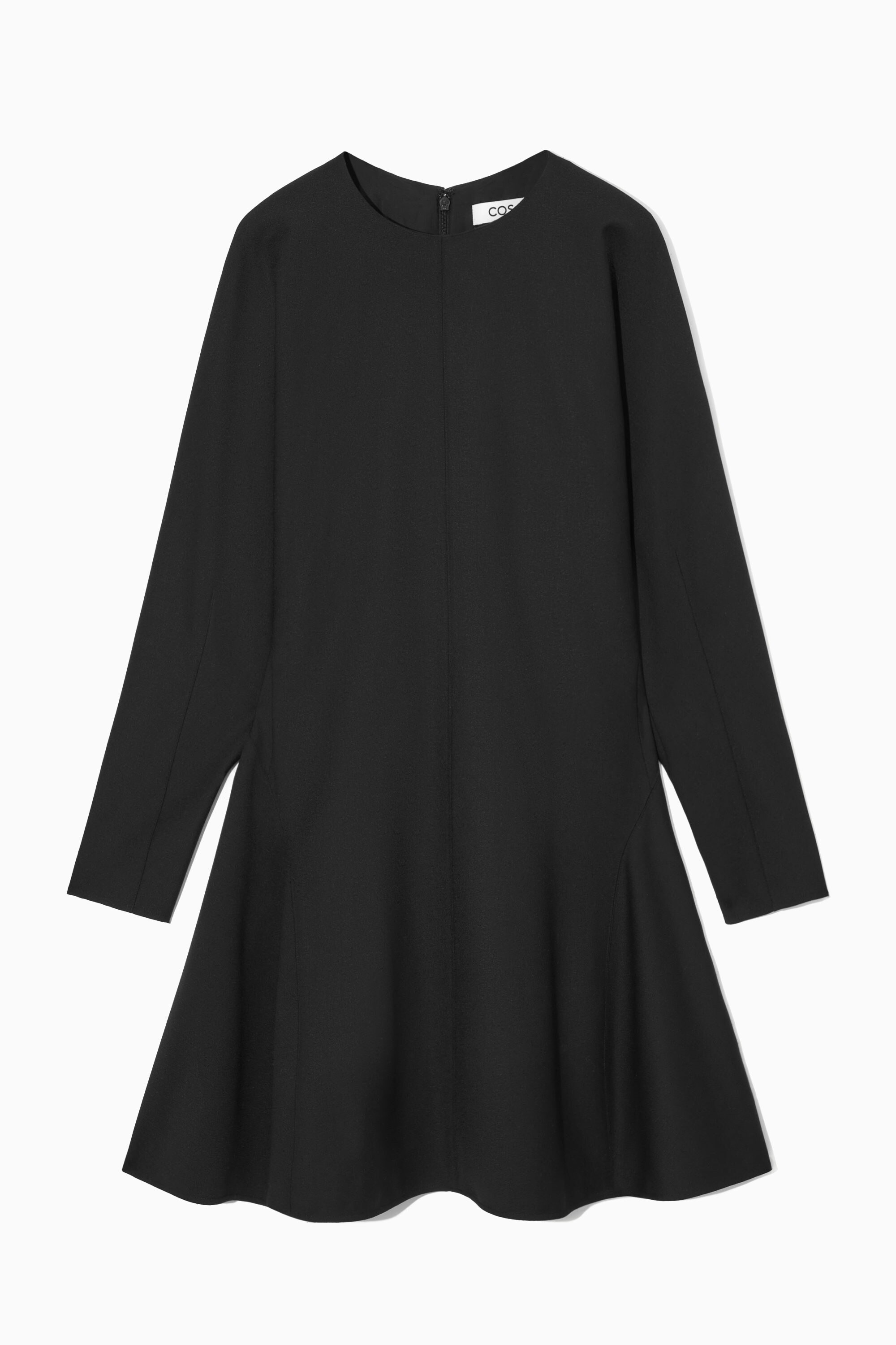 SCULPTED WOOL-BLEND MINI DRESS - BLACK | COS