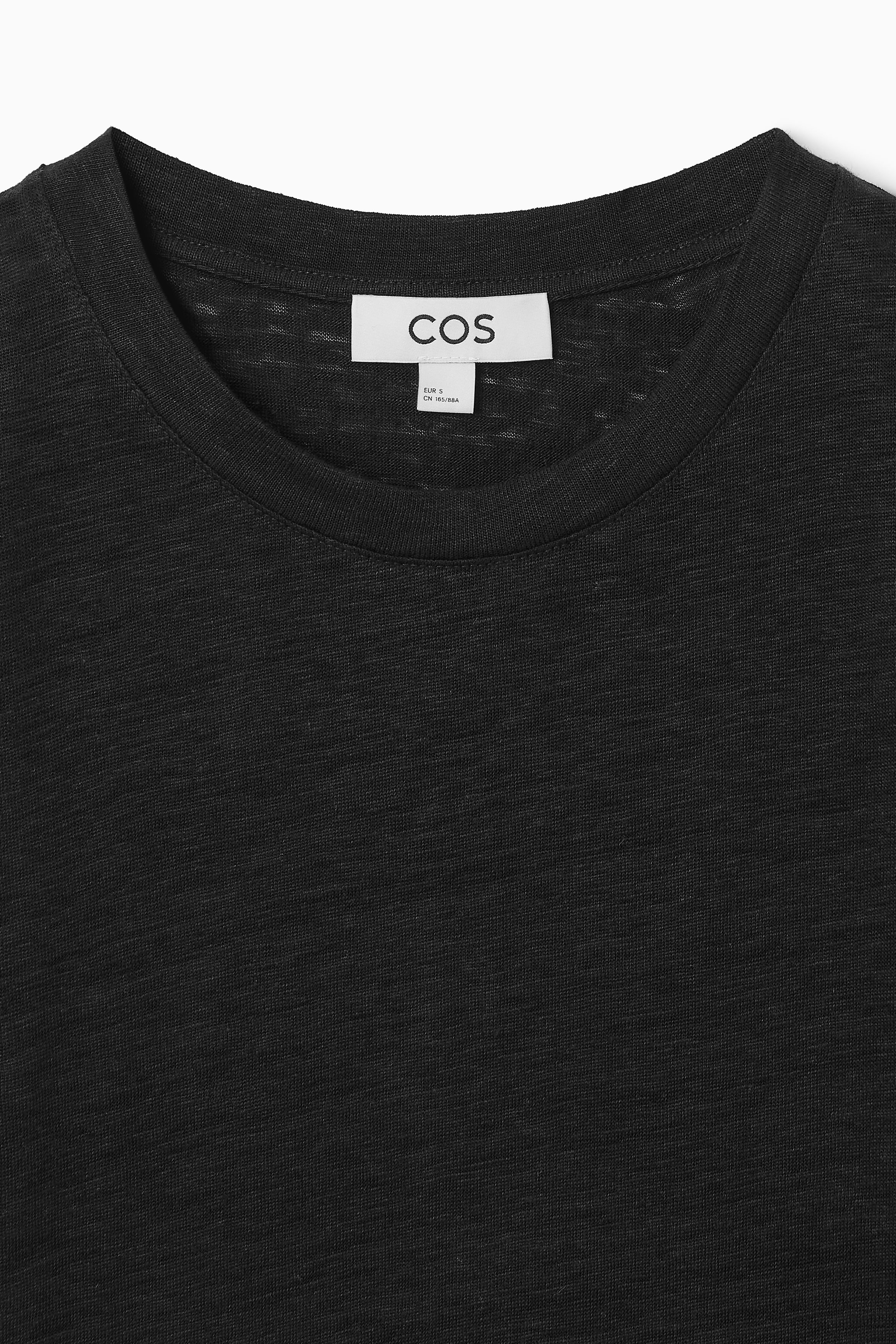 Tシャツ・カットソー MD75 SS25 SHORT SLEEVES LINEN T-SHIRT (MD10277 DARK) REGULAR LINEN T-SHIRT - BLACK | COS