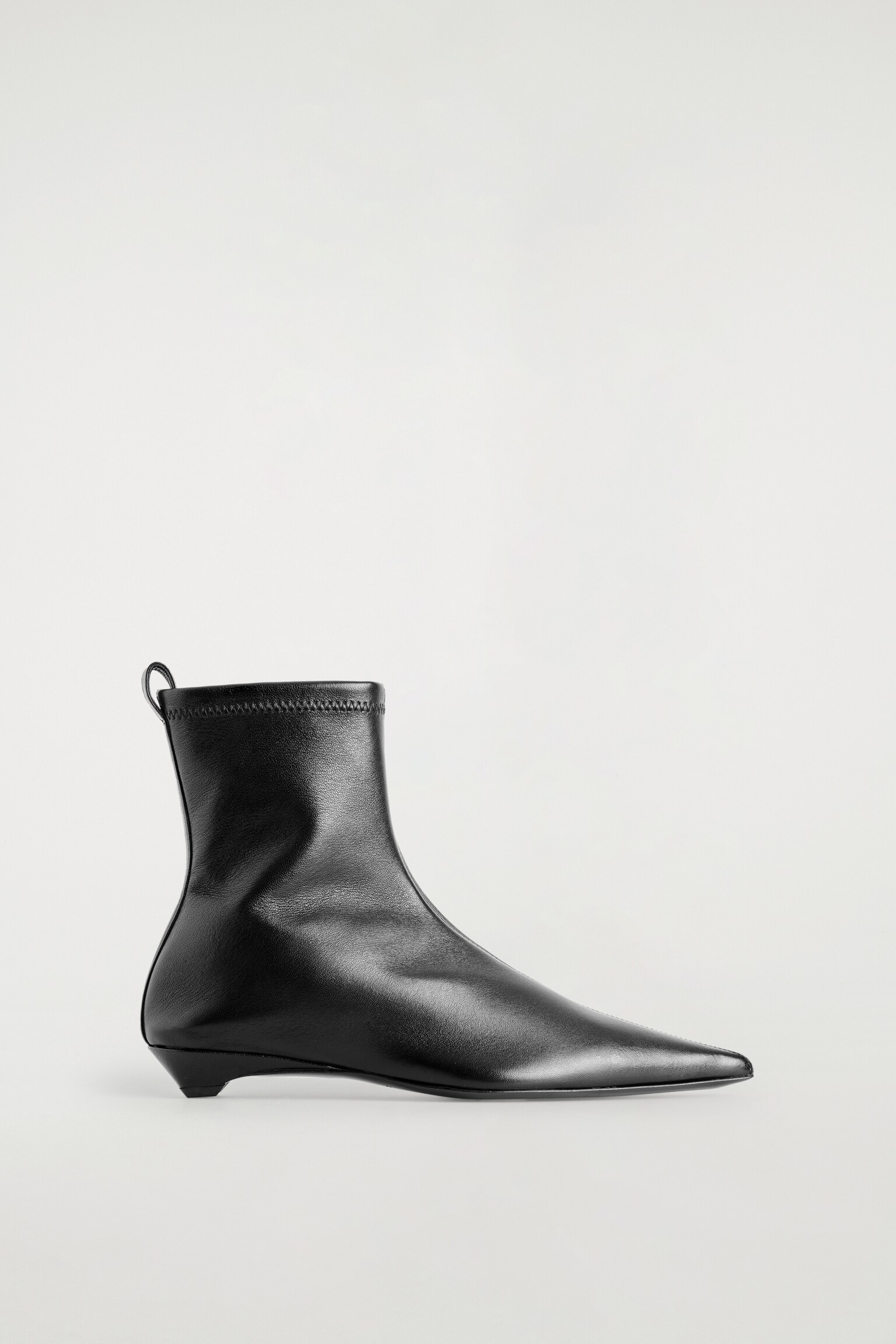 BOTAS DE CALCETÍN DE PIEL CON PUNTA FINA - NEGRO - 2