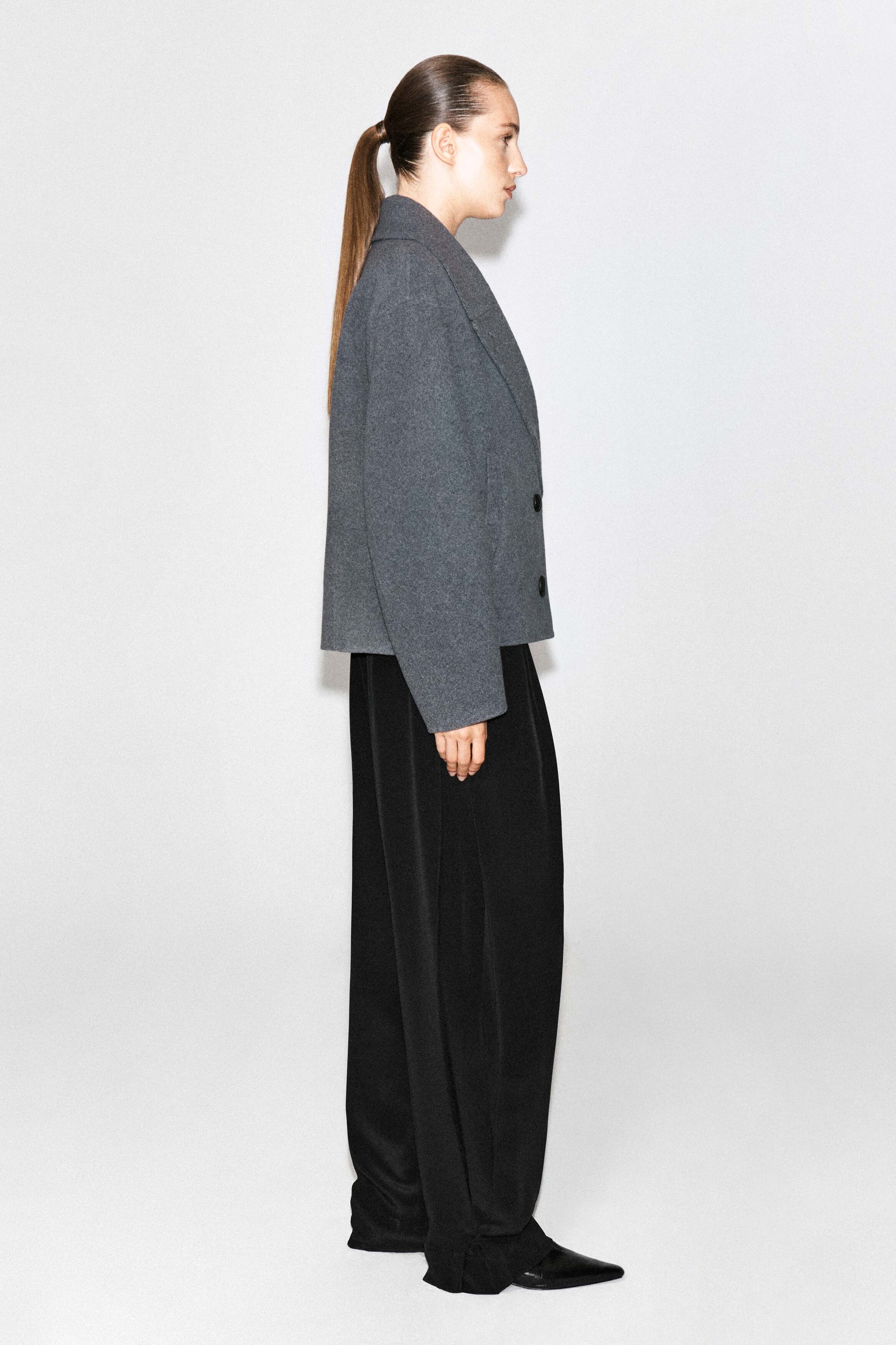 OVERSIZED DOUBLE-FACED WOOL JACKET - GRAY MÉLANGE | COS US