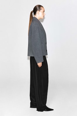 OVERSIZED DOUBLE-FACED WOOL JACKET — GRAY MÉLANGE 4