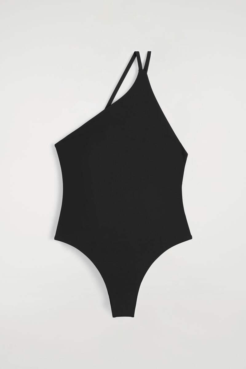 COS Asymmetric Double-Faced Swimsuit Black Women's Size 40