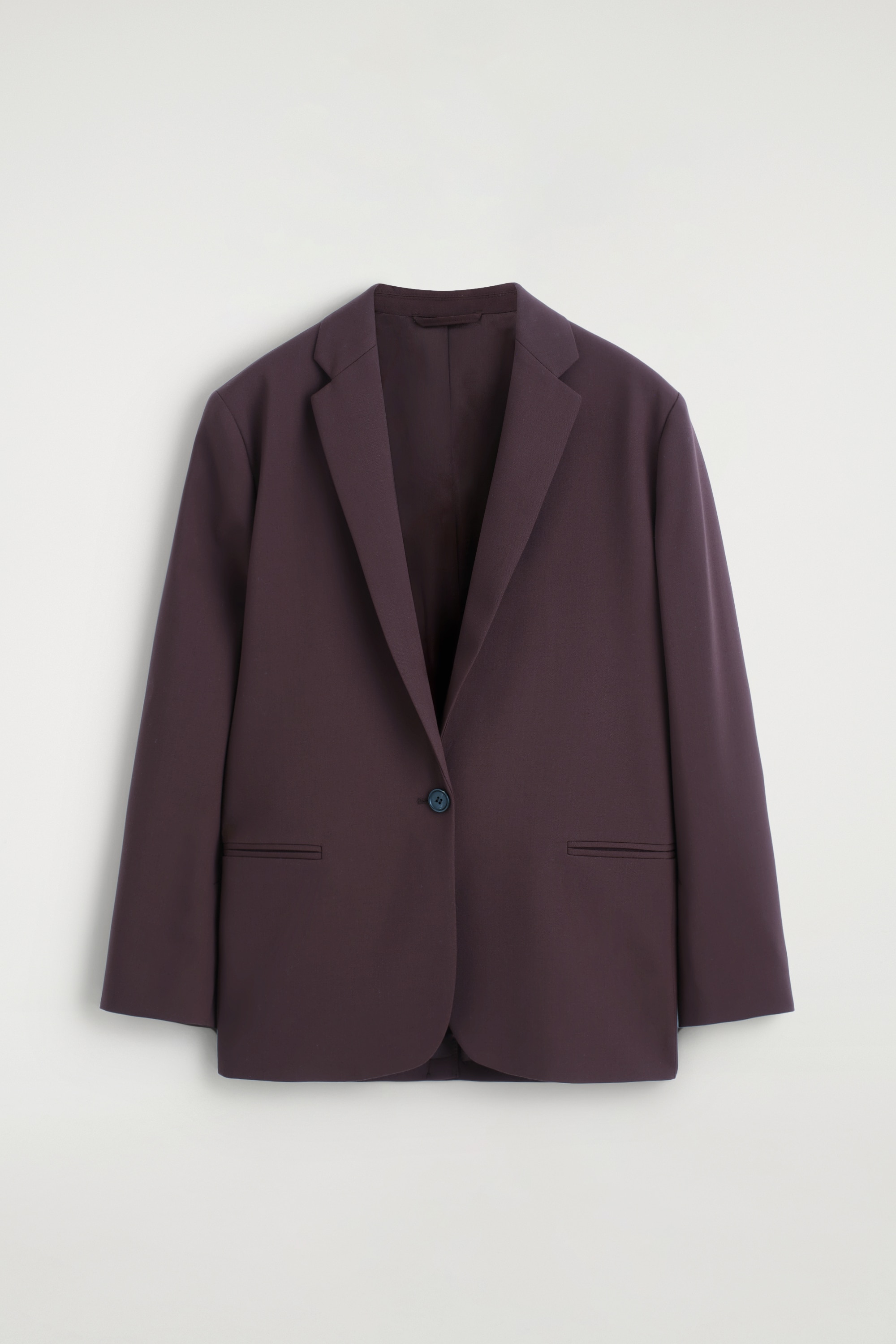 EINREIHIGER BLAZER AUS TWILL - DUNKELBRAUN