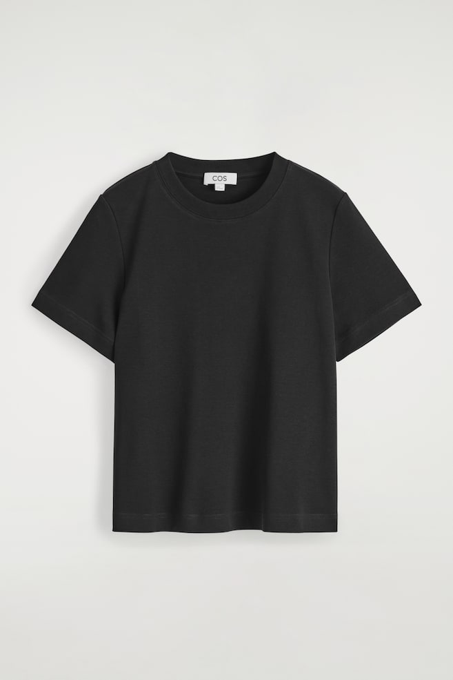T-SHIRT REGULAR DE CORTE LIMPO - preto/AZUL-MARINHO/BRANCO/ÀS RISCAS - 1