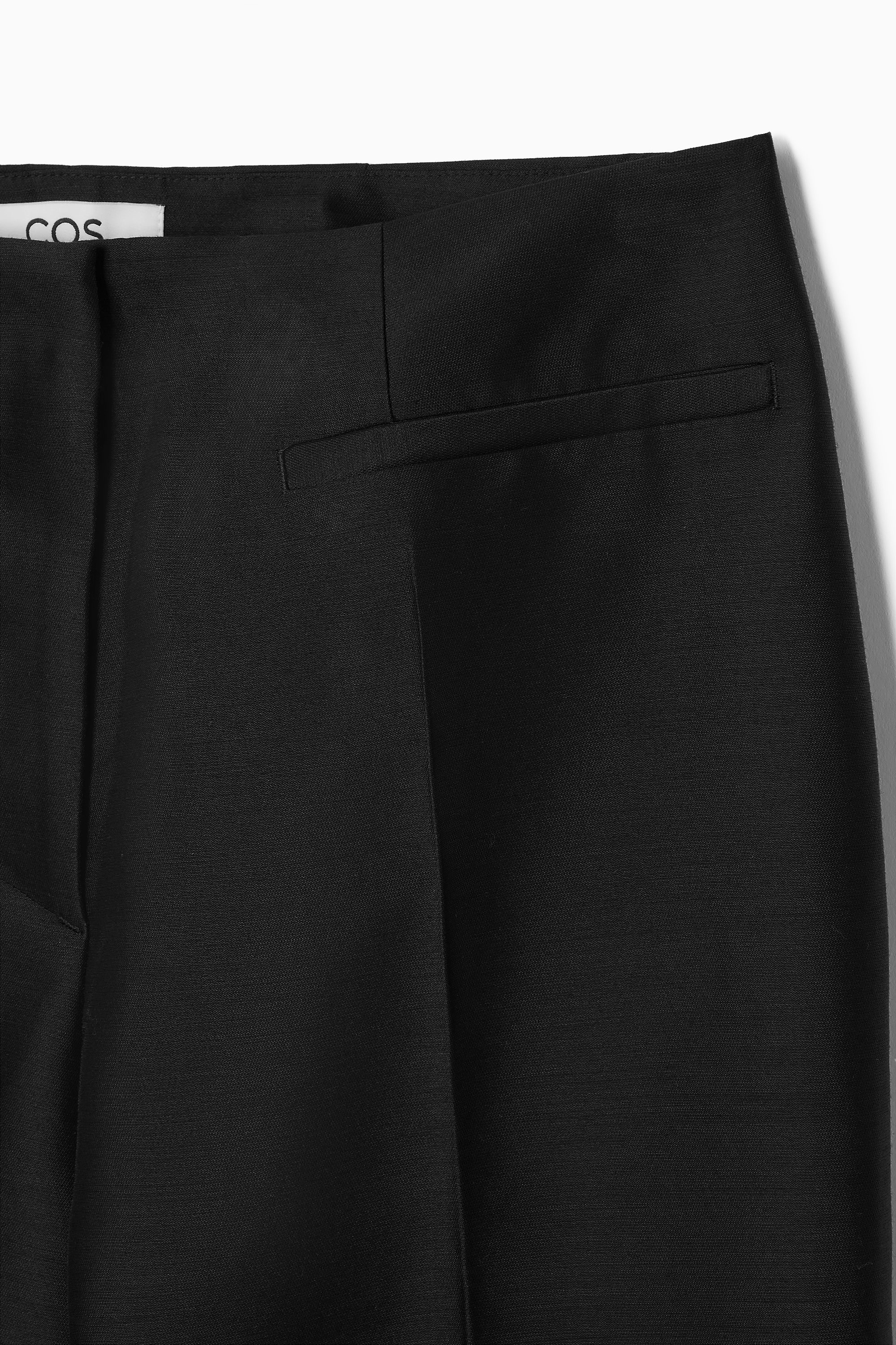 FLARED WOOL-BLEND TROUSERS - BLACK | COS