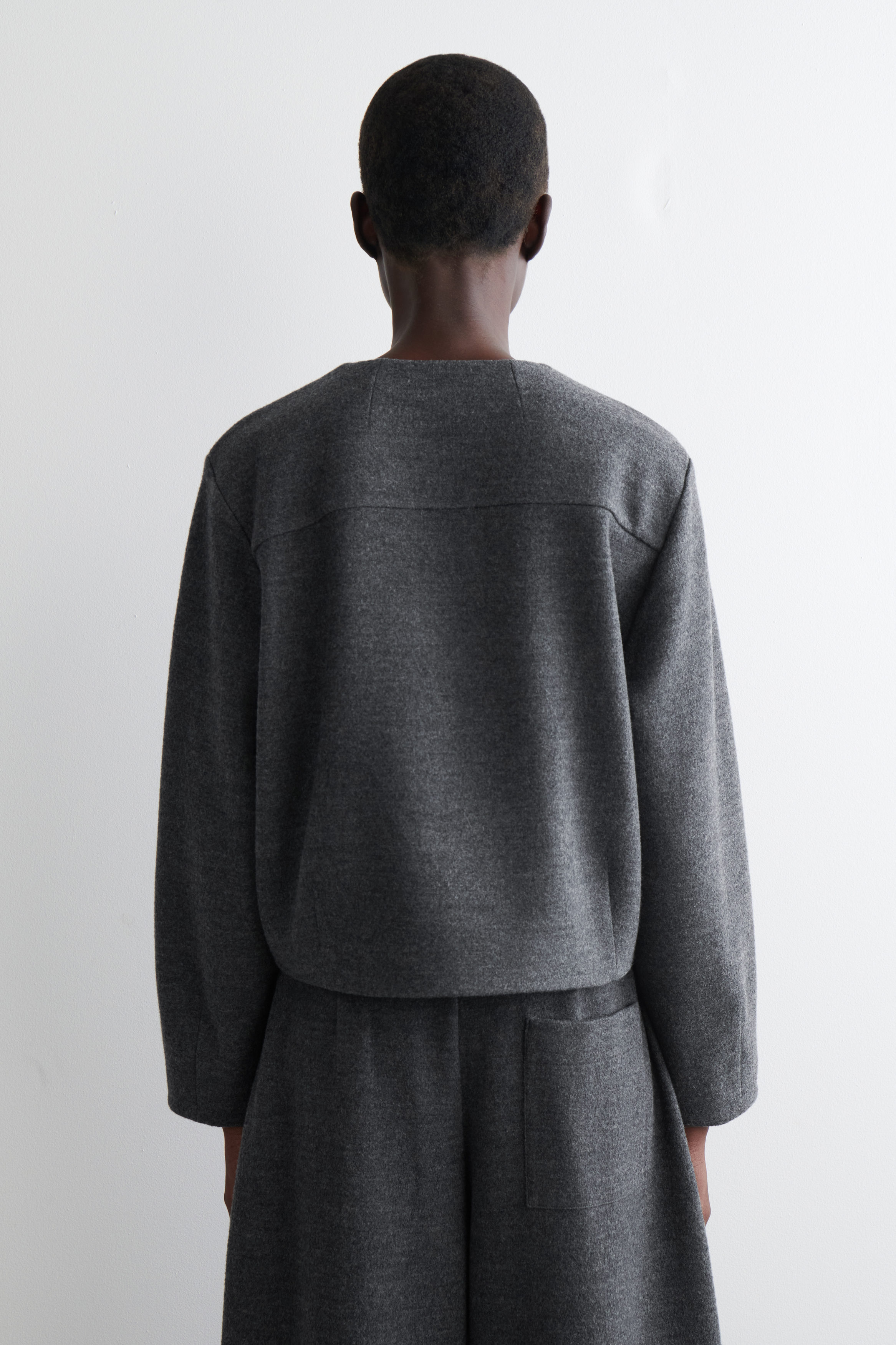 BOILED MERINO WOOL CARDIGAN - DARK-GRAY MÉLANGE | COS US