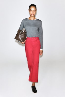 VALLEY CROPPED BOOTCUT JEANS — RED 3