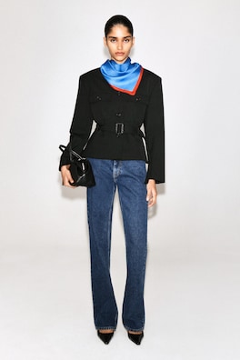BELTED PEPLUM JACKET — BLACK 2
