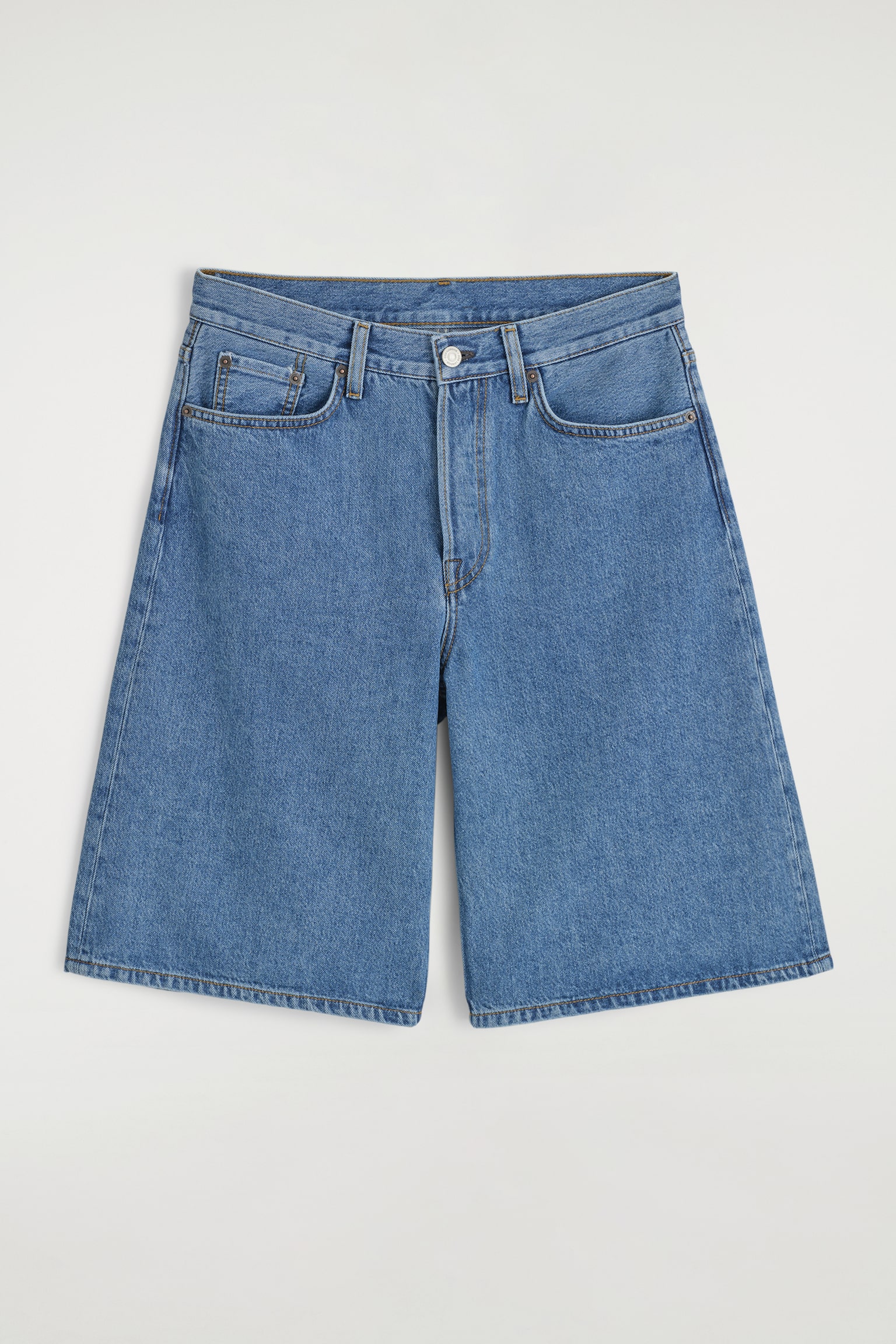 LONGLINE DENIM SHORTS - BLUE/LIGHT BLUE/CHALK/LIGHT BEIGE - 2