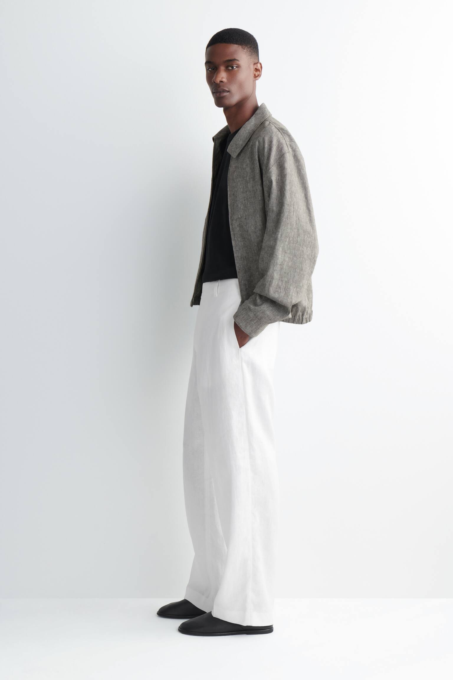 LOCKERE LEINENHOSE MIT GERADEM BEIN - 4