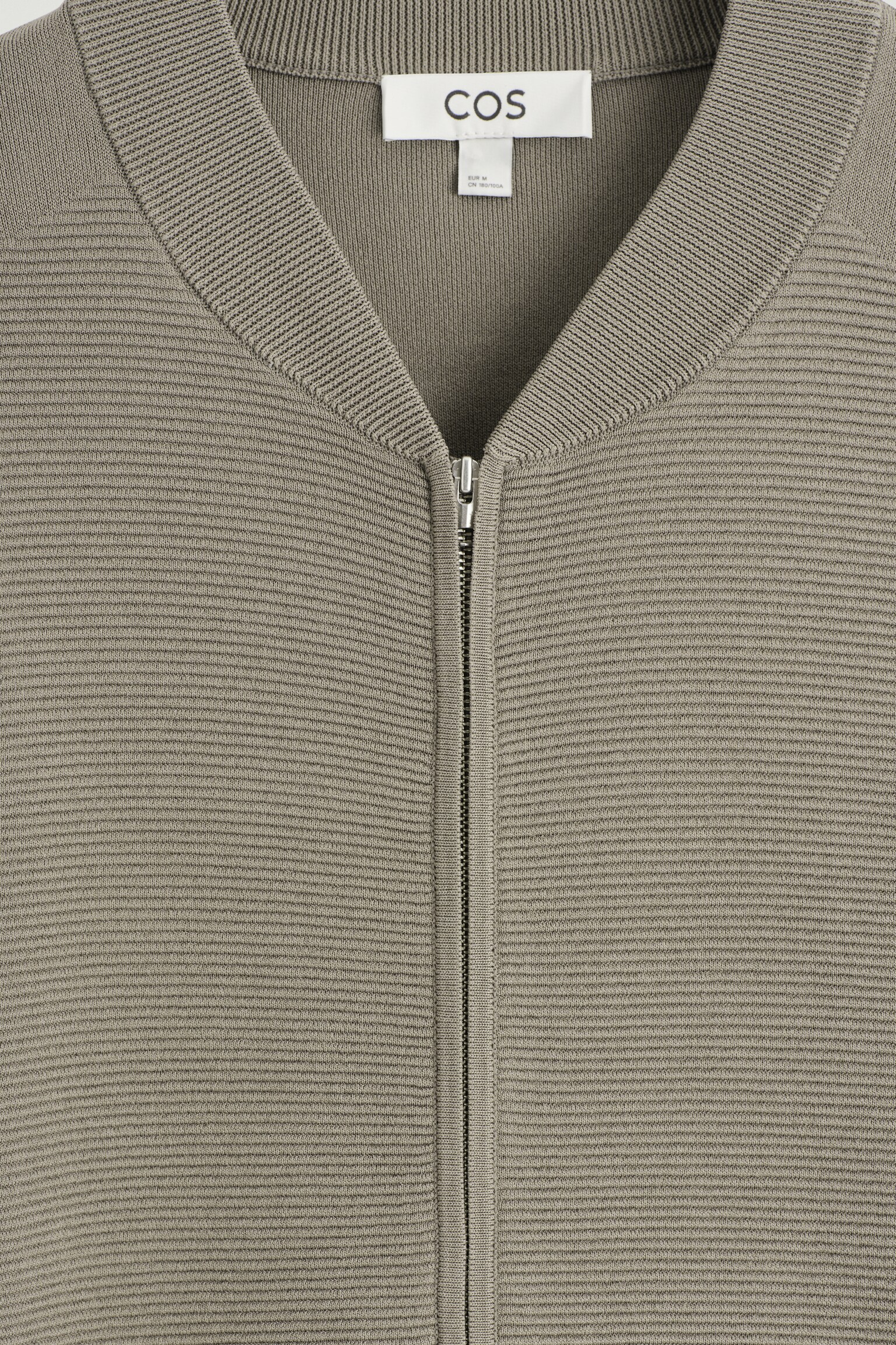 CHAQUETA BOMBER DE PUNTO CON TEXTURA - BOLETUS/AZUL MARINO - 4
