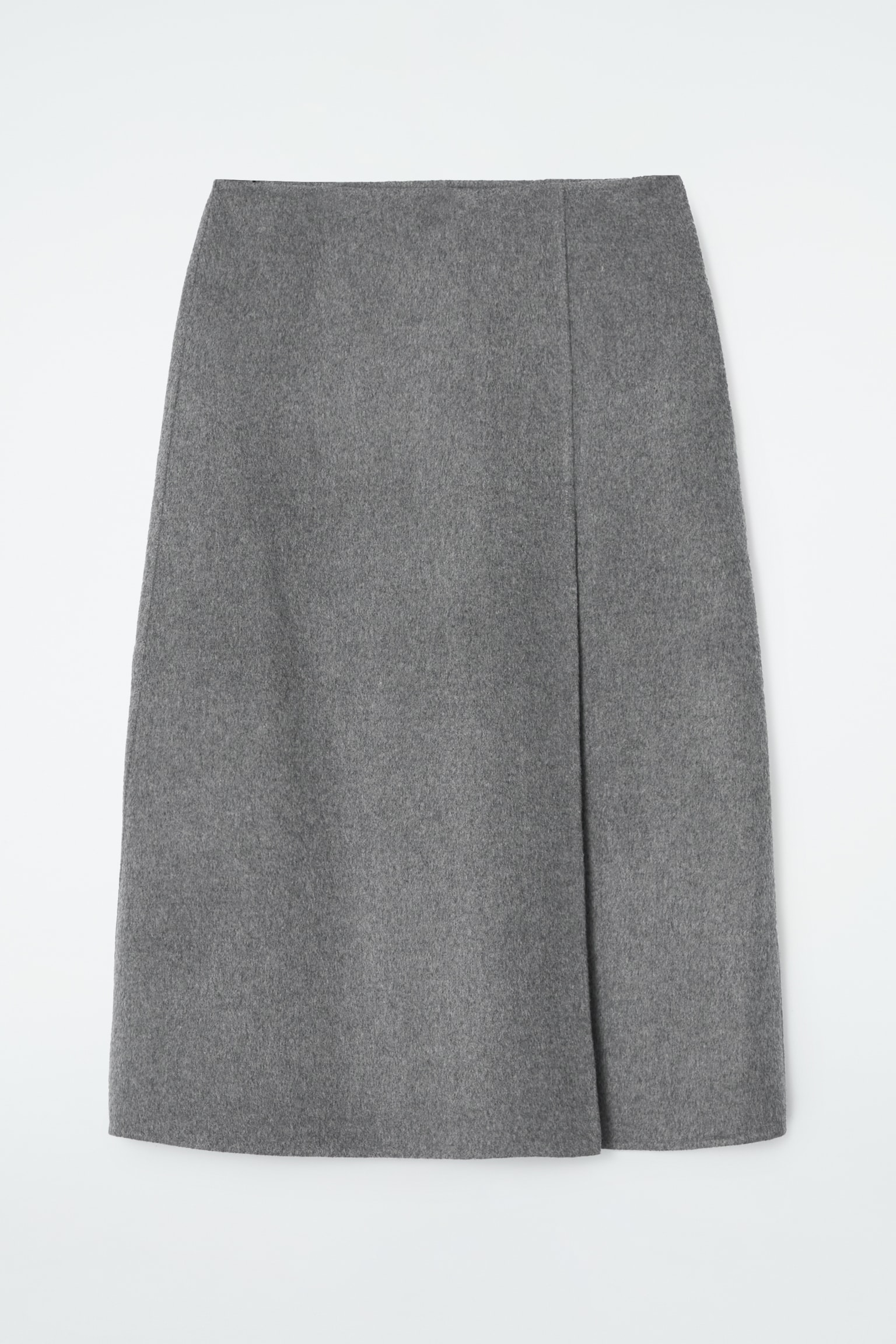DOUBLE-FACED WOOL MIDI SKIRT - GREY