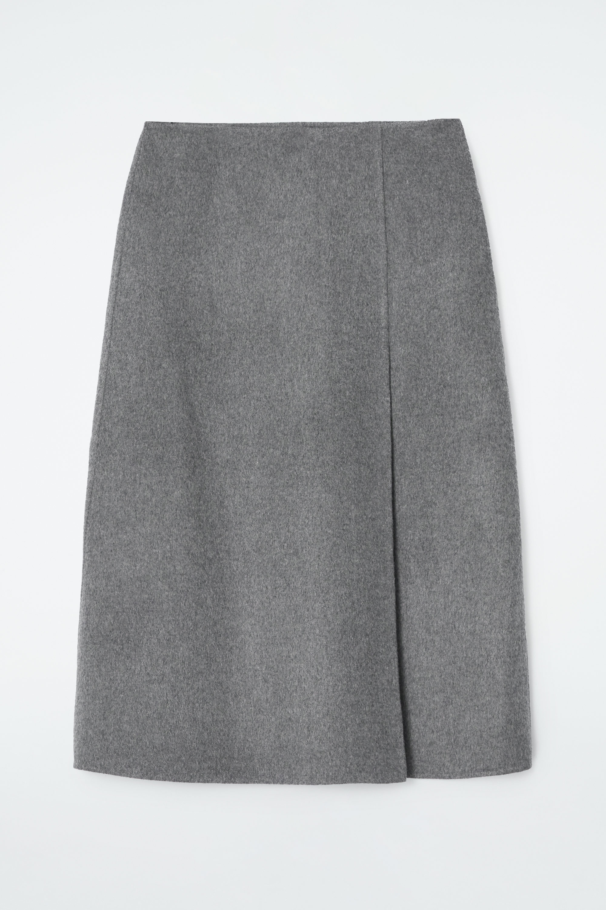 ★CRANK★MICRO FLARED SKIRT_MELANGE GREY ★正規品/直送料込 FLARED MERINO WOOL MIDI SKIRT - DARK GREY MÉLANGE | COS