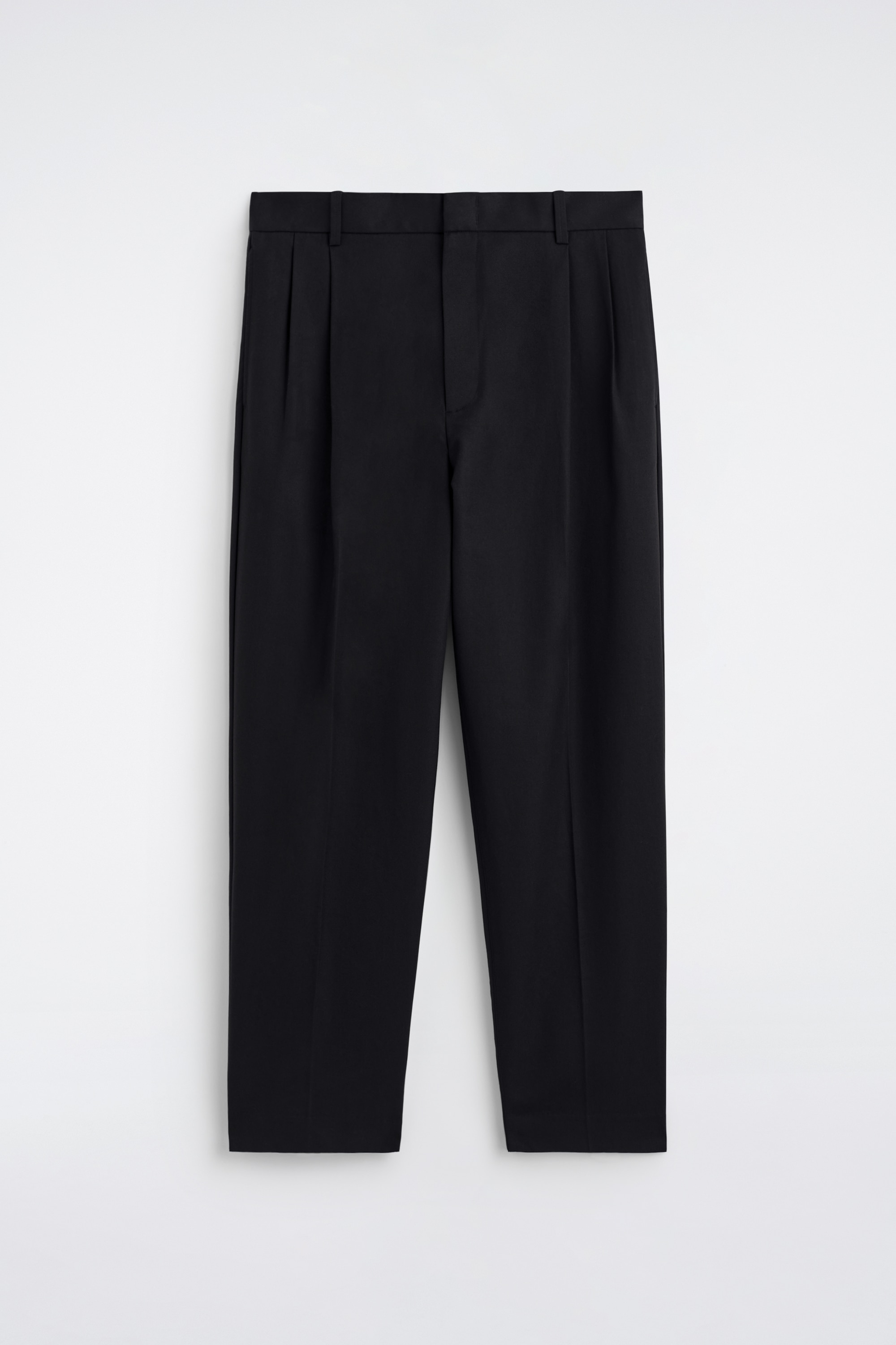 LOCKERE, SCHMAL ZULAUFENDE HOSE MIT FALTEN - SCHWARZ/KHAKI