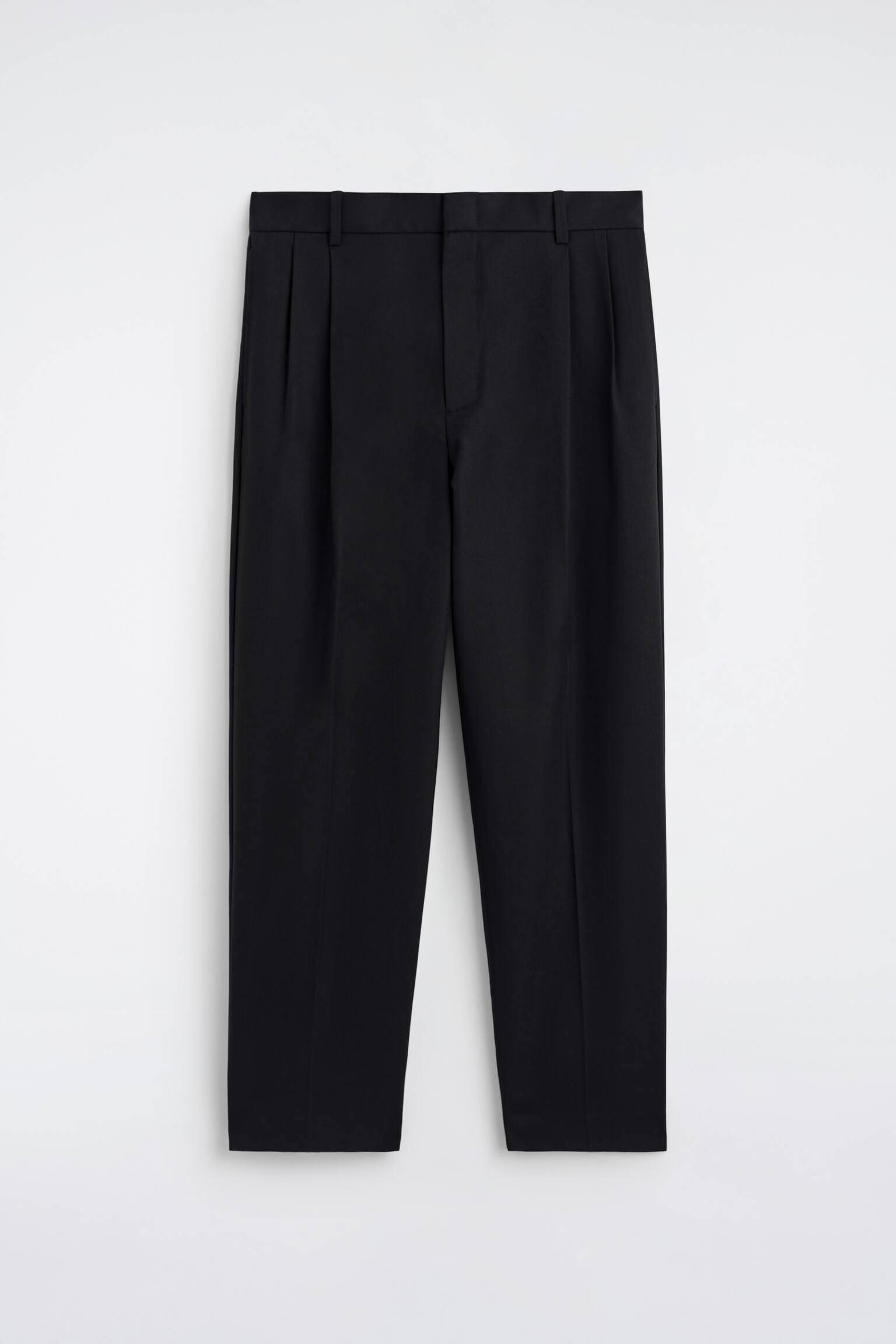 PANTALON FUSEAU DÉCONTRACTÉ À PLIS - NOIR/KAKI - 2