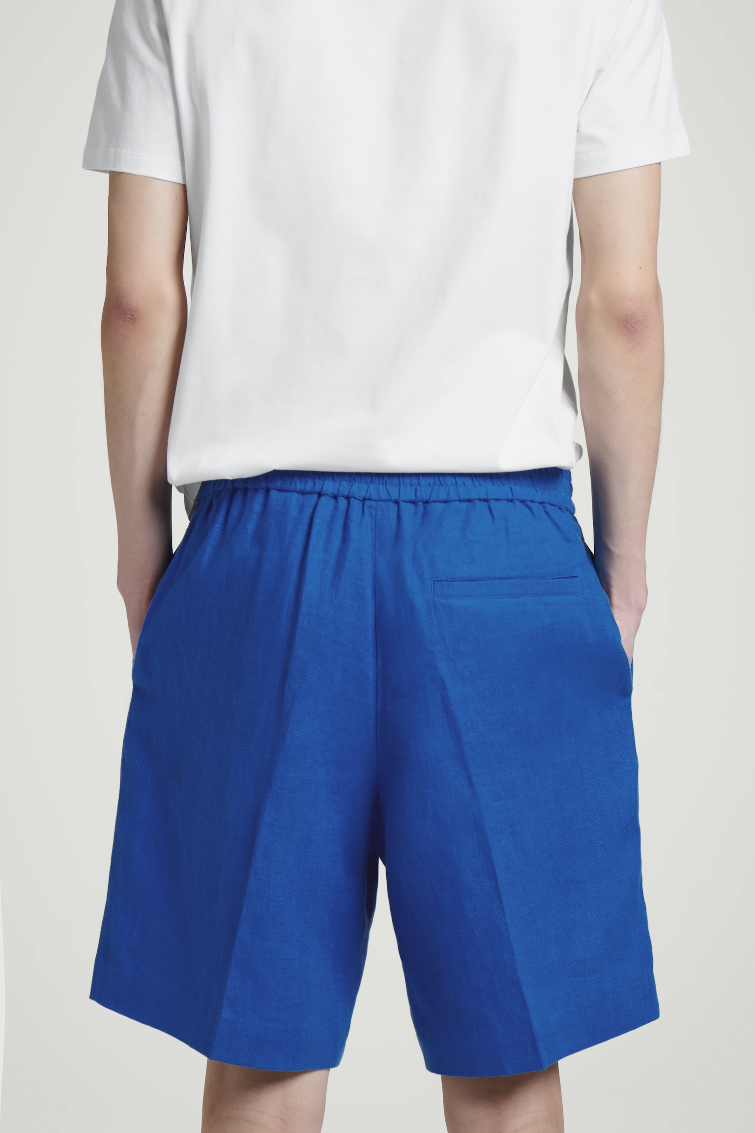 PANTALONES CORTOS DE LINO ELÁSTICO - AZUL/AZUL MARINO/NEGRO/MARRÓN - 4