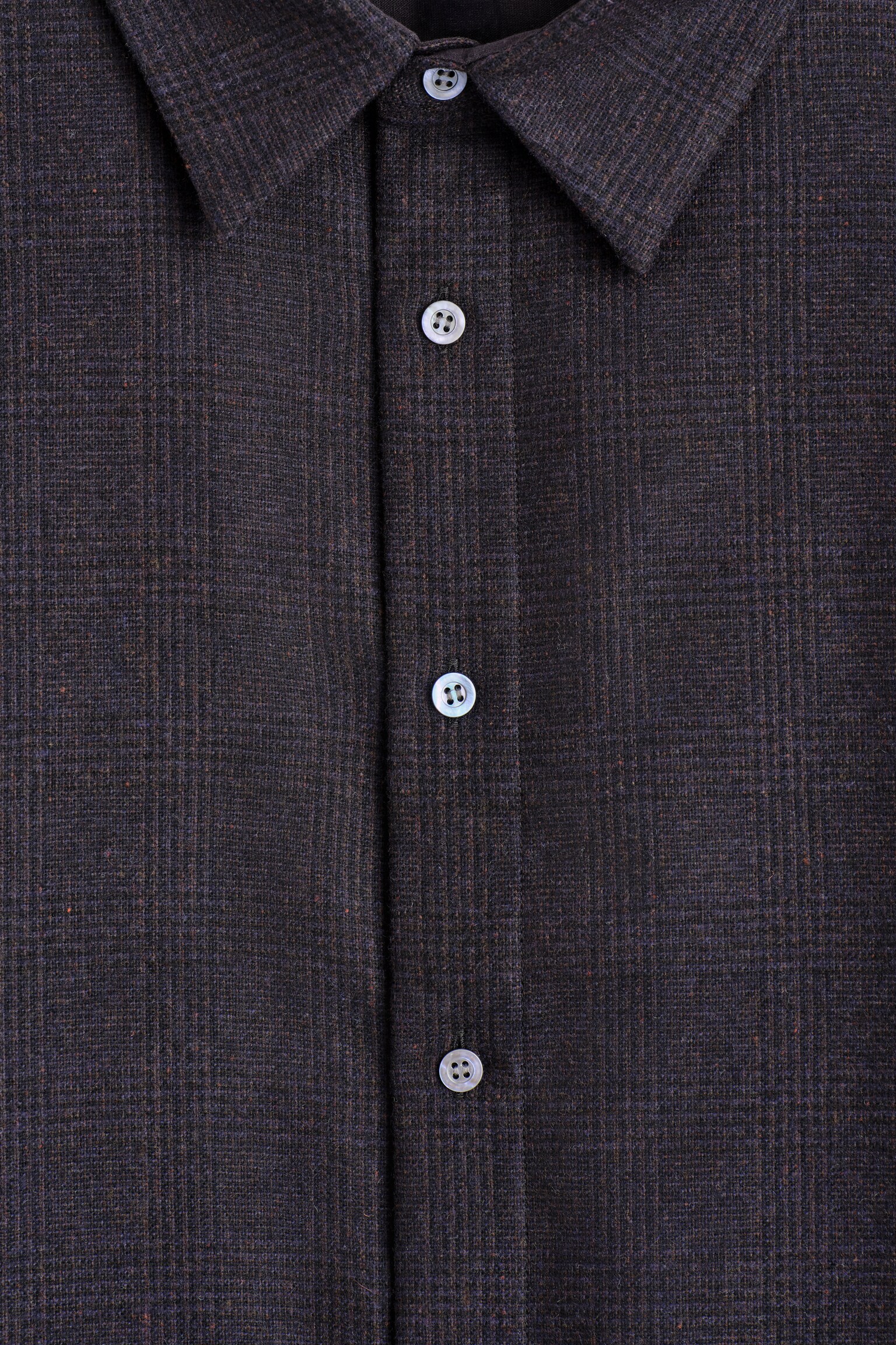 RELAXED WOOL-FLANNEL SHIRT - BLACK / CHECKED/CHARCOAL MÉLANGE - 6
