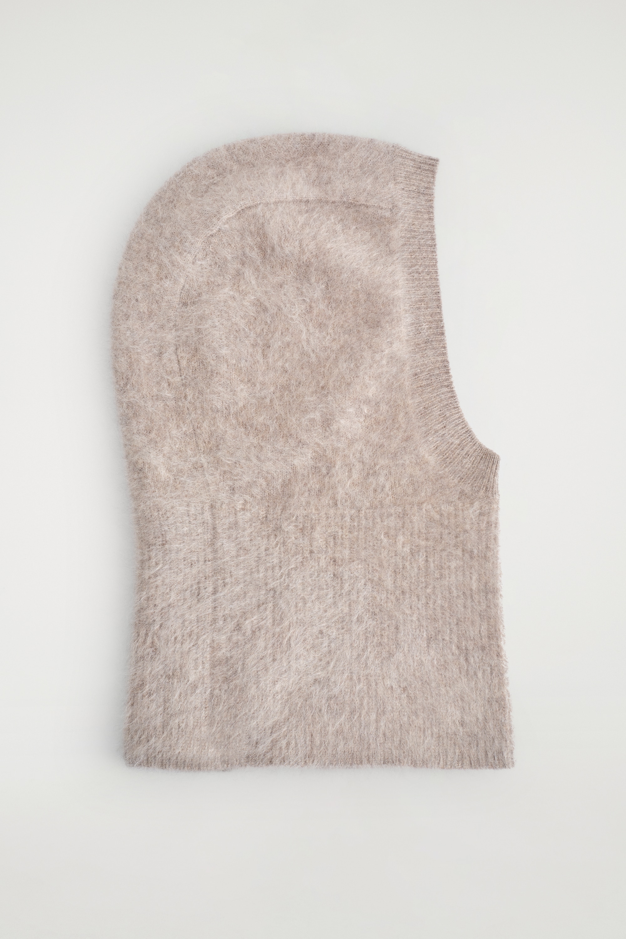 BRUSHED-CASHMERE HOOD - BEIGE/DARK BROWN