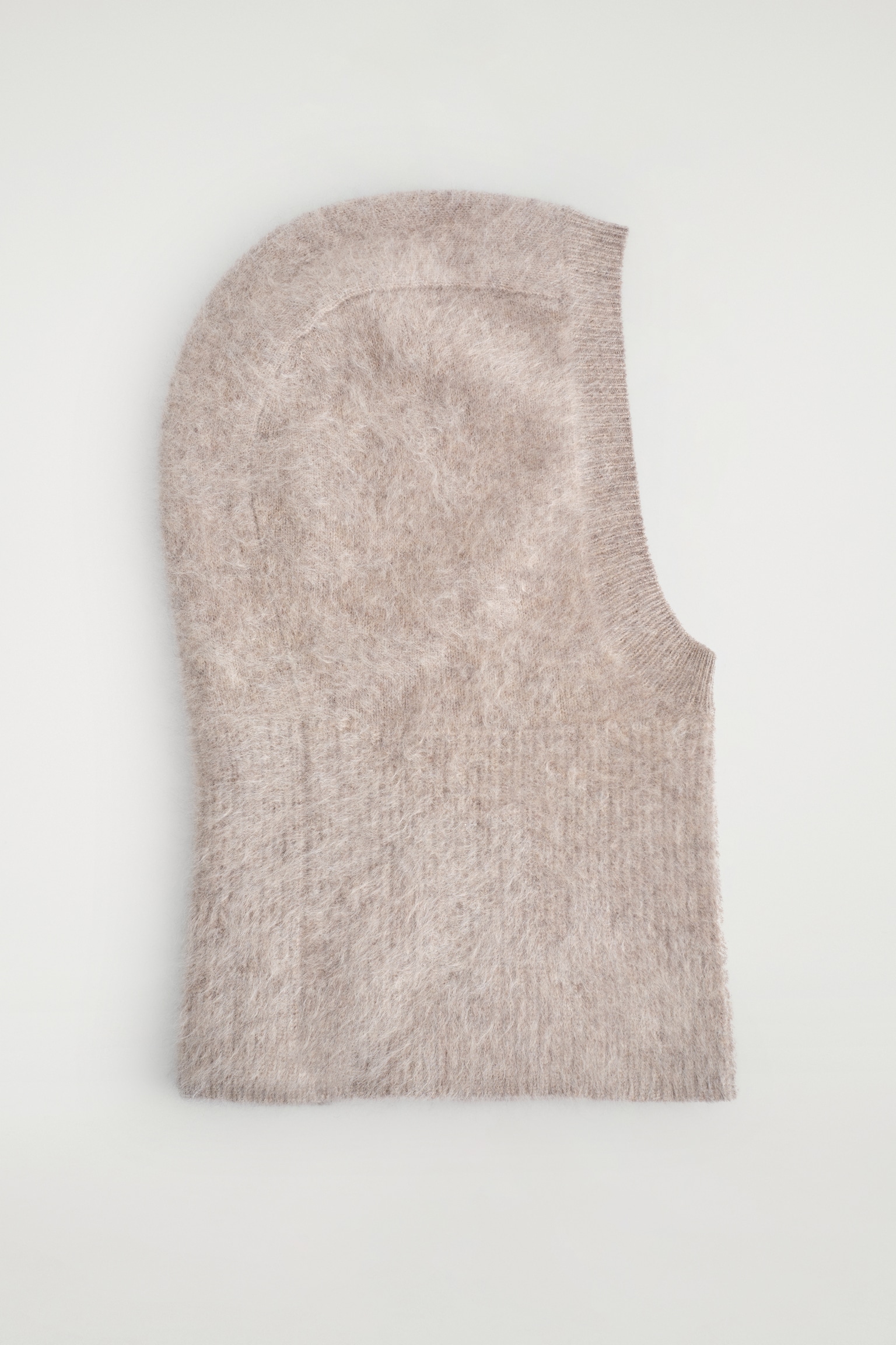 BRUSHED-CASHMERE HOOD - BEIGE/MARRONE SCURO - 2