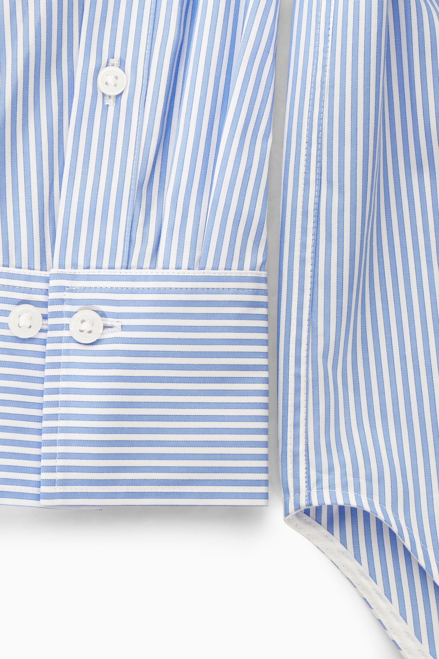 RELAXED COTTON-POPLIN SHIRT - BLUE / PINSTRIPED - 3