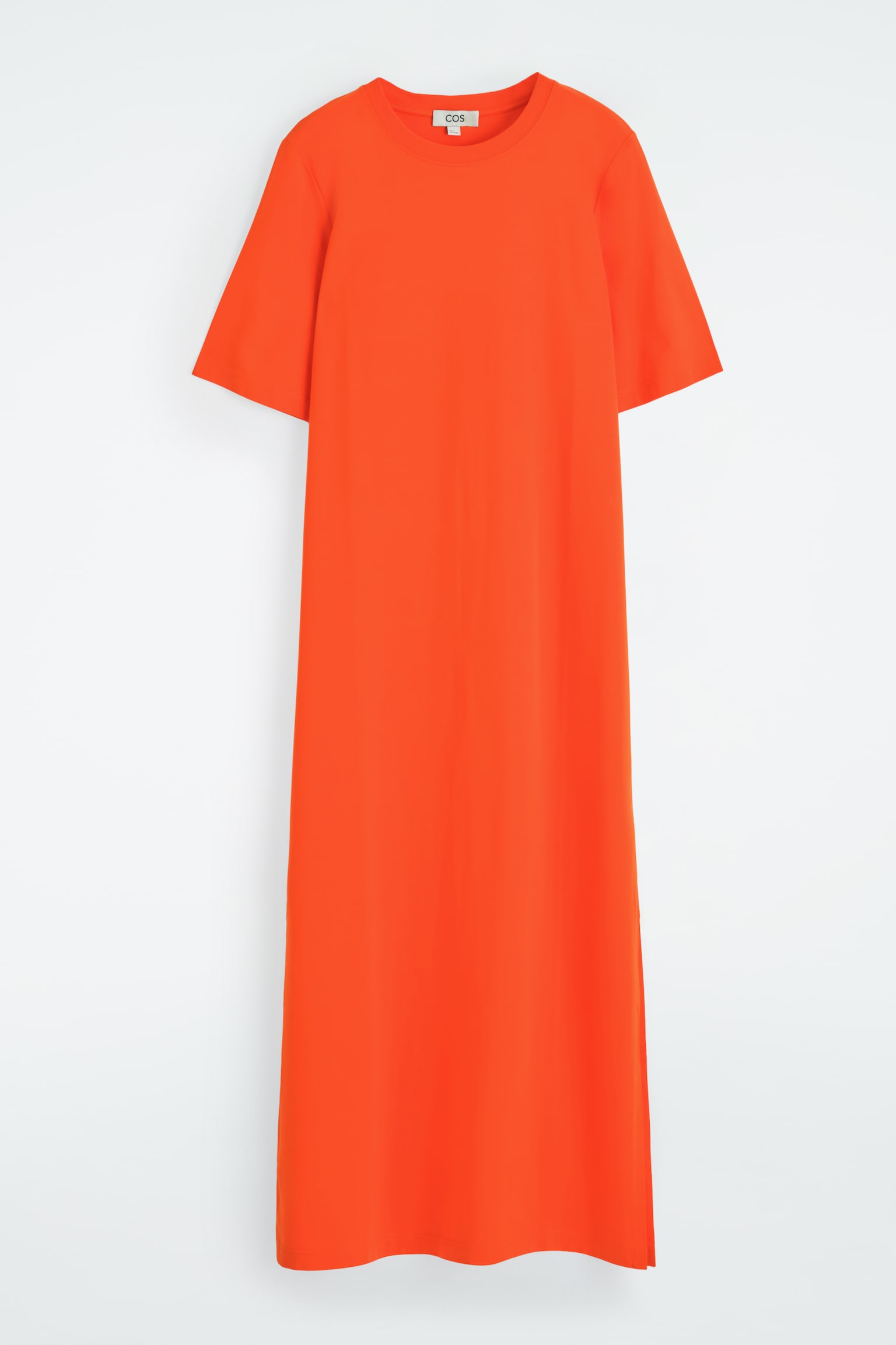COTTON MIDI T-SHIRT DRESS - ORANGE/BLACK/BROWN / WHITE / STRIPED