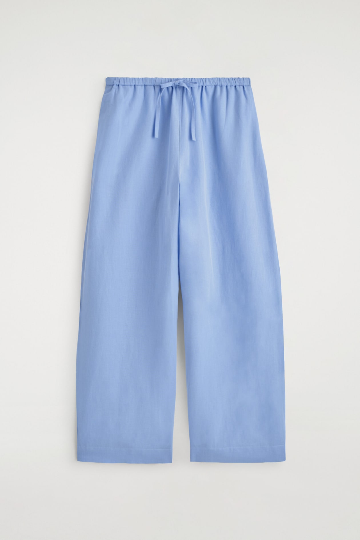 WIDE-LEG LINEN DRAWSTRING PANTS