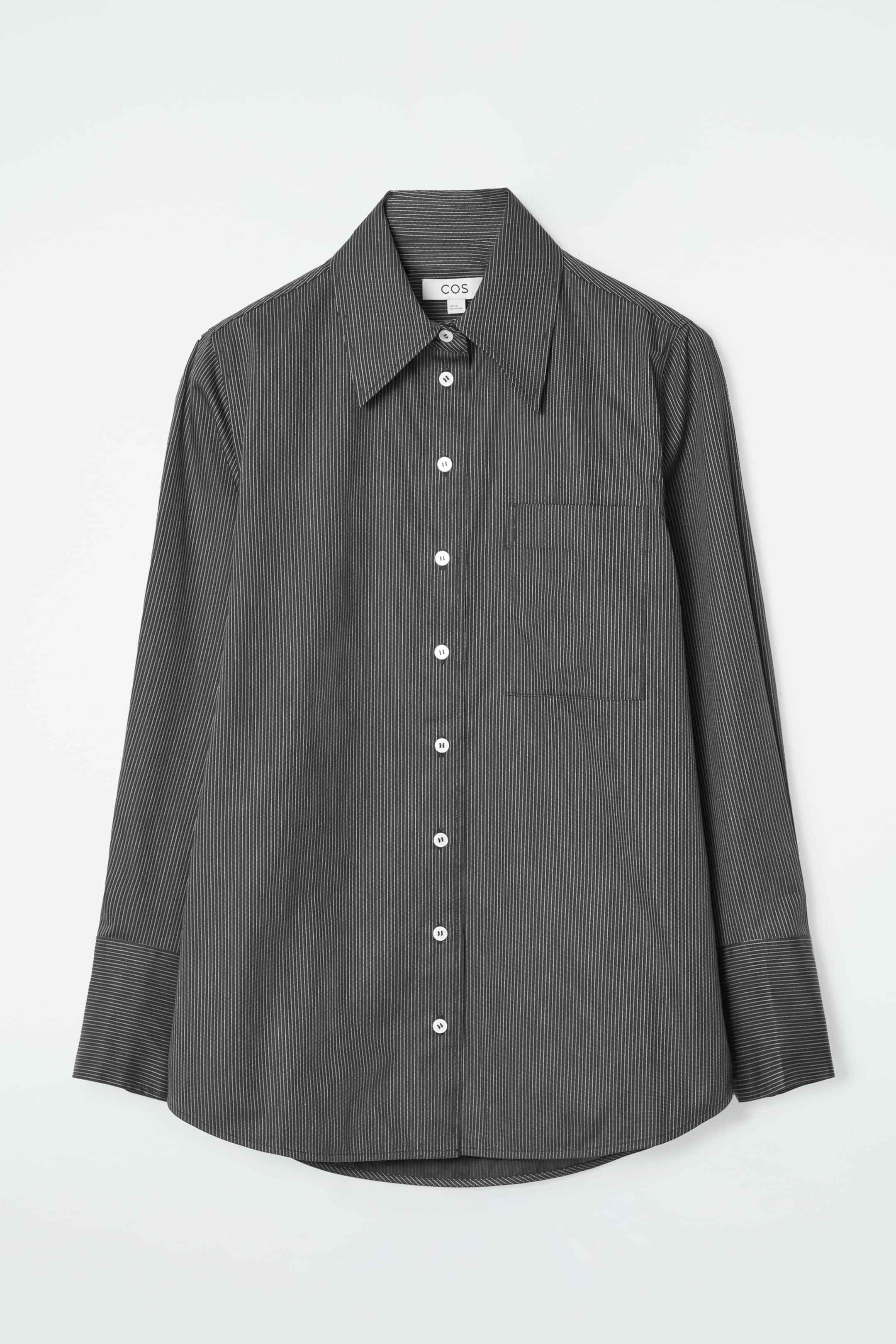 Ingrandisci l'immagine: OVERSIZED TAILORED SHIRT - BLACK / PINSTRIPED - DONNA | H&M CH 1
