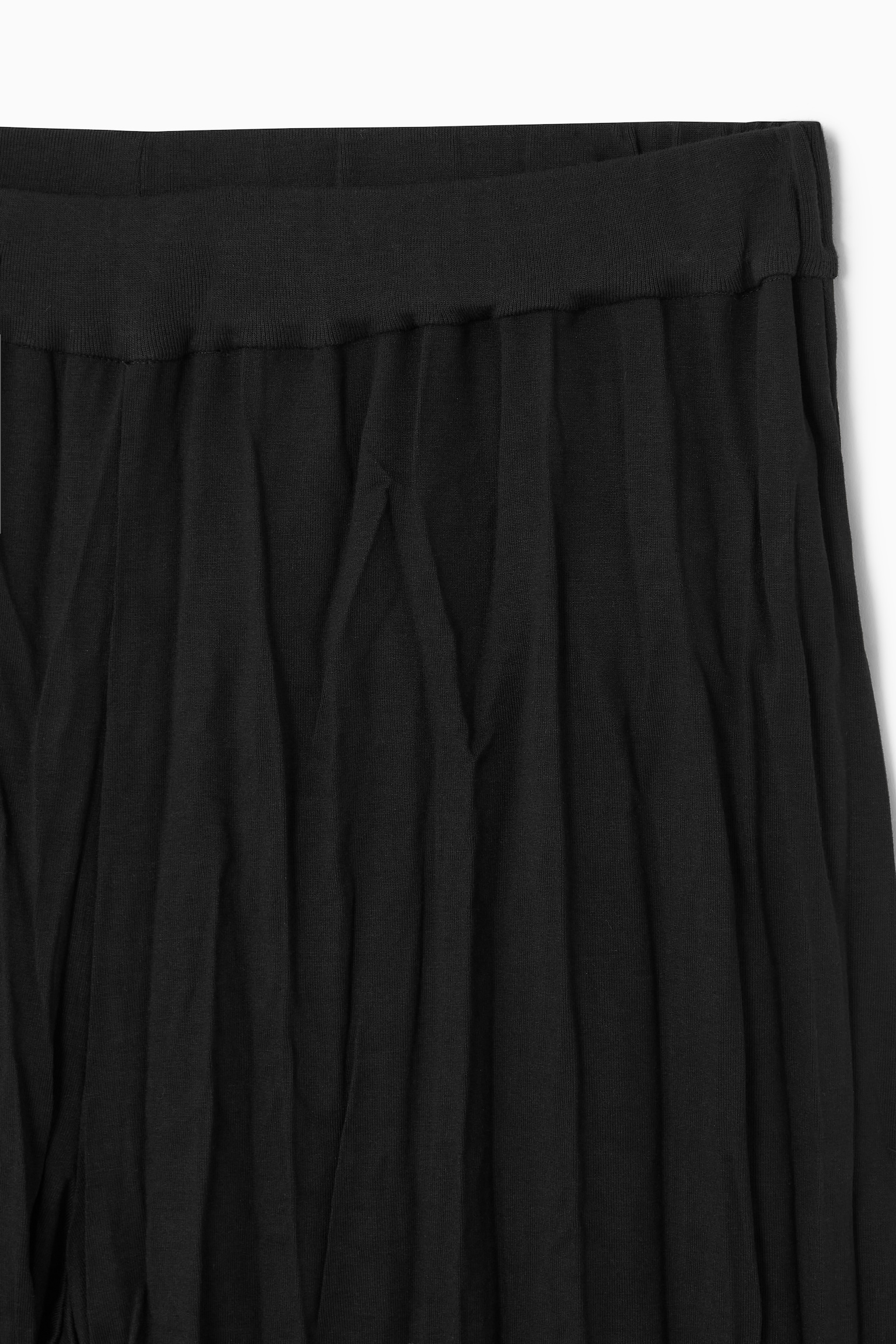 CRINKLED JERSEY WIDE-LEG TROUSERS - BLACK - 2