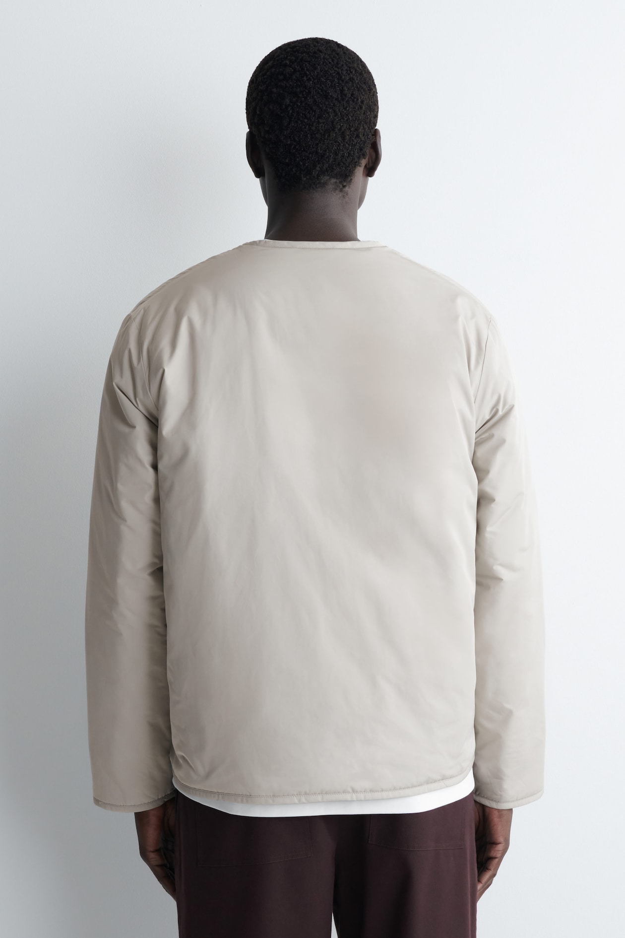 REVERSIBLE QUILTED JACKET — LIGHT GREY
