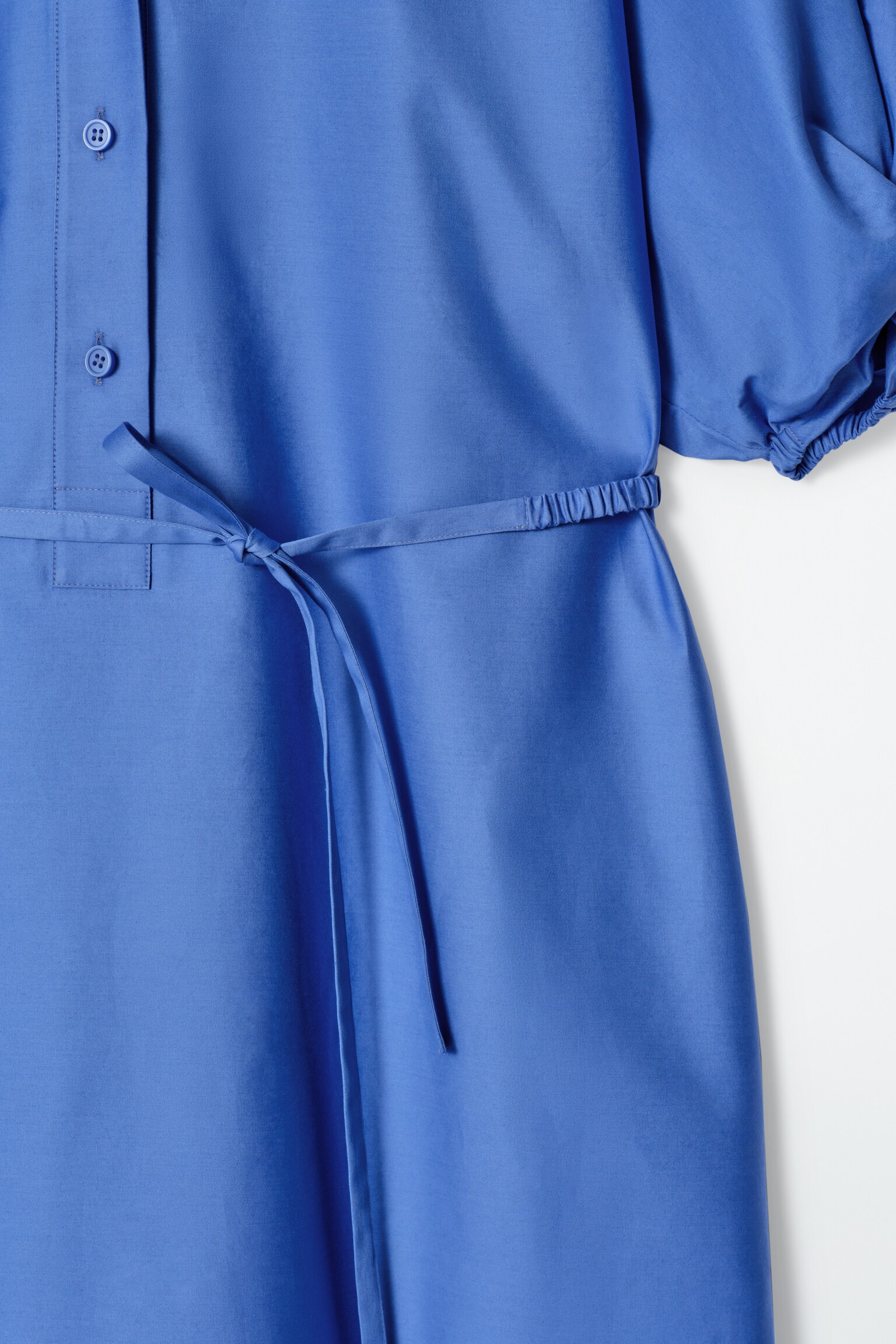 ROBE-CHEMISE CEINTURÉE MIDI - BLEU/NOIR - 4