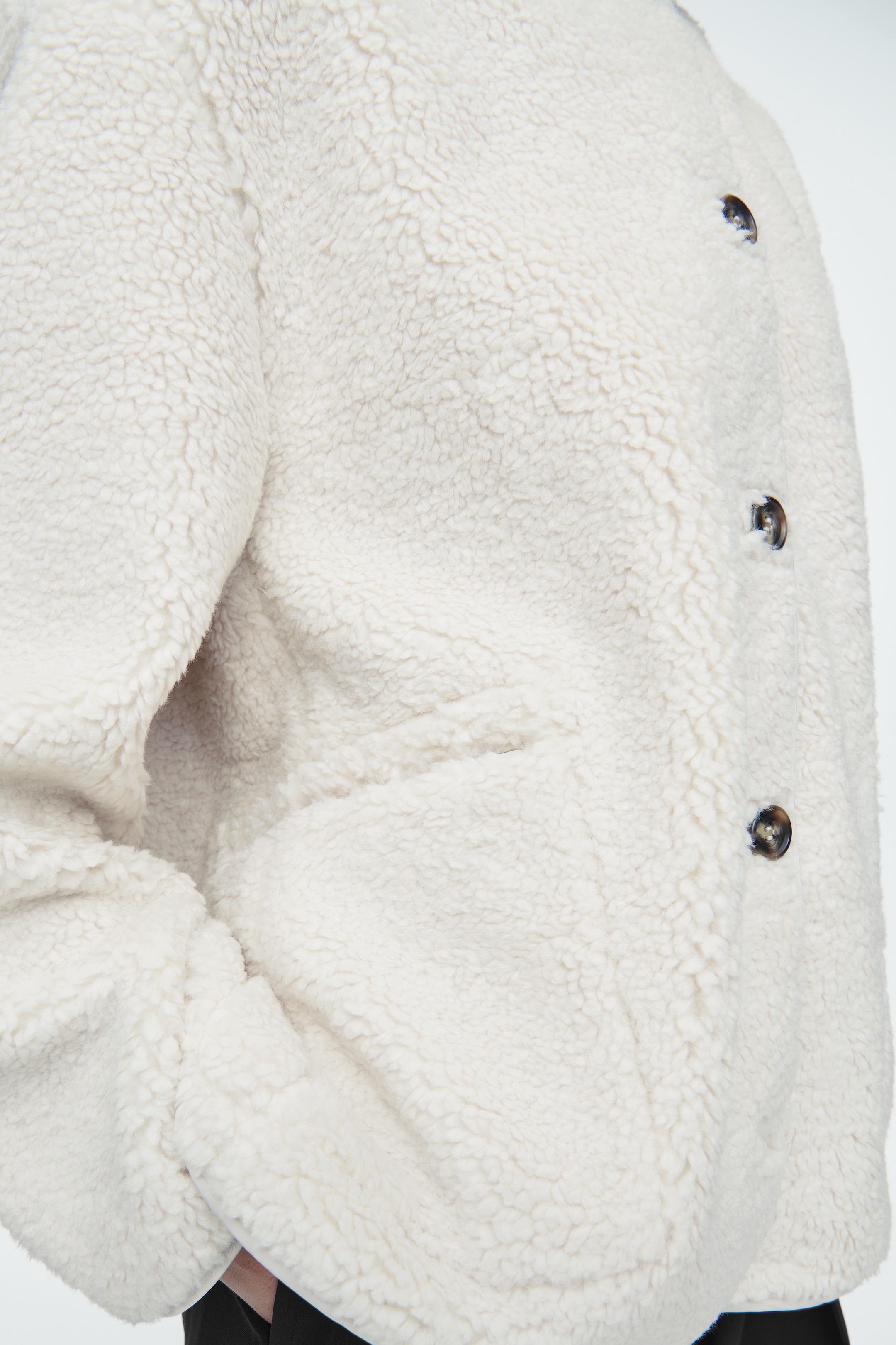 View larger image: COLLARED TEDDY JACKET - IVORY - Ladies | H&M GB 6