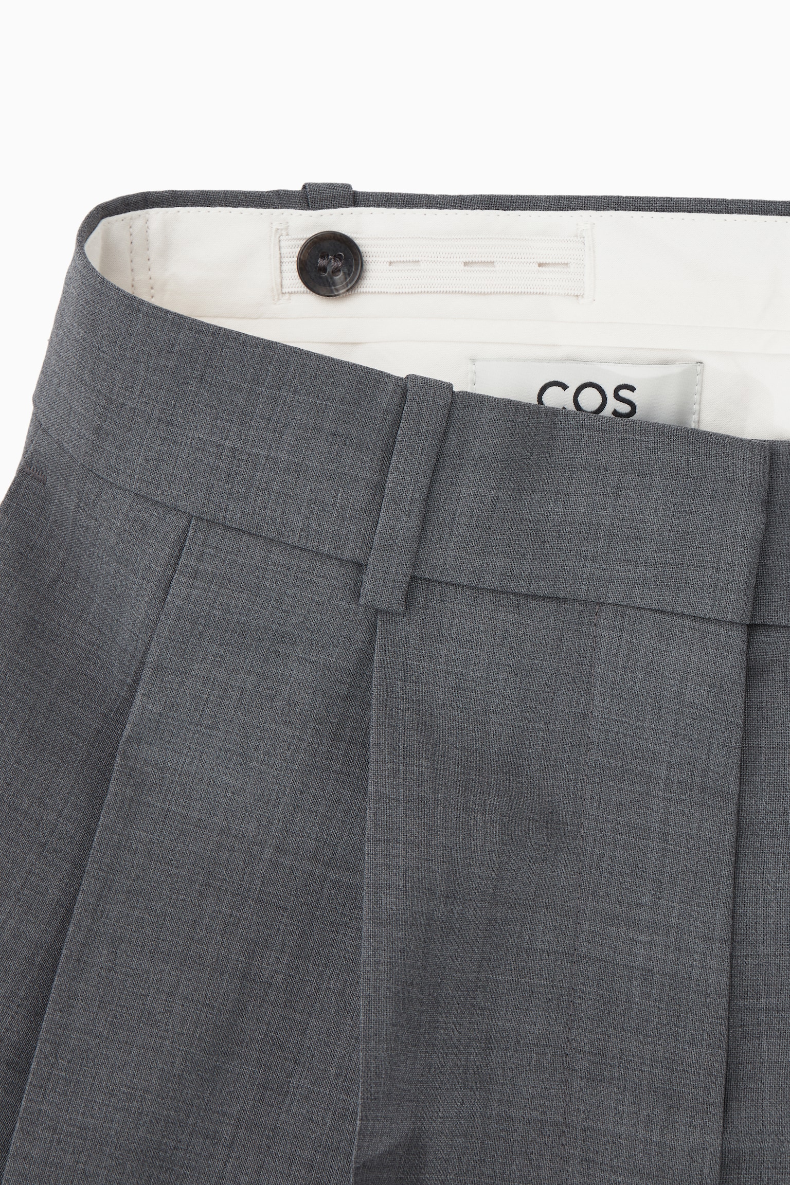 RELAXED TAILORED WOOL WIDE-LEG TROUSERS - GREY MÉLANGE - 3