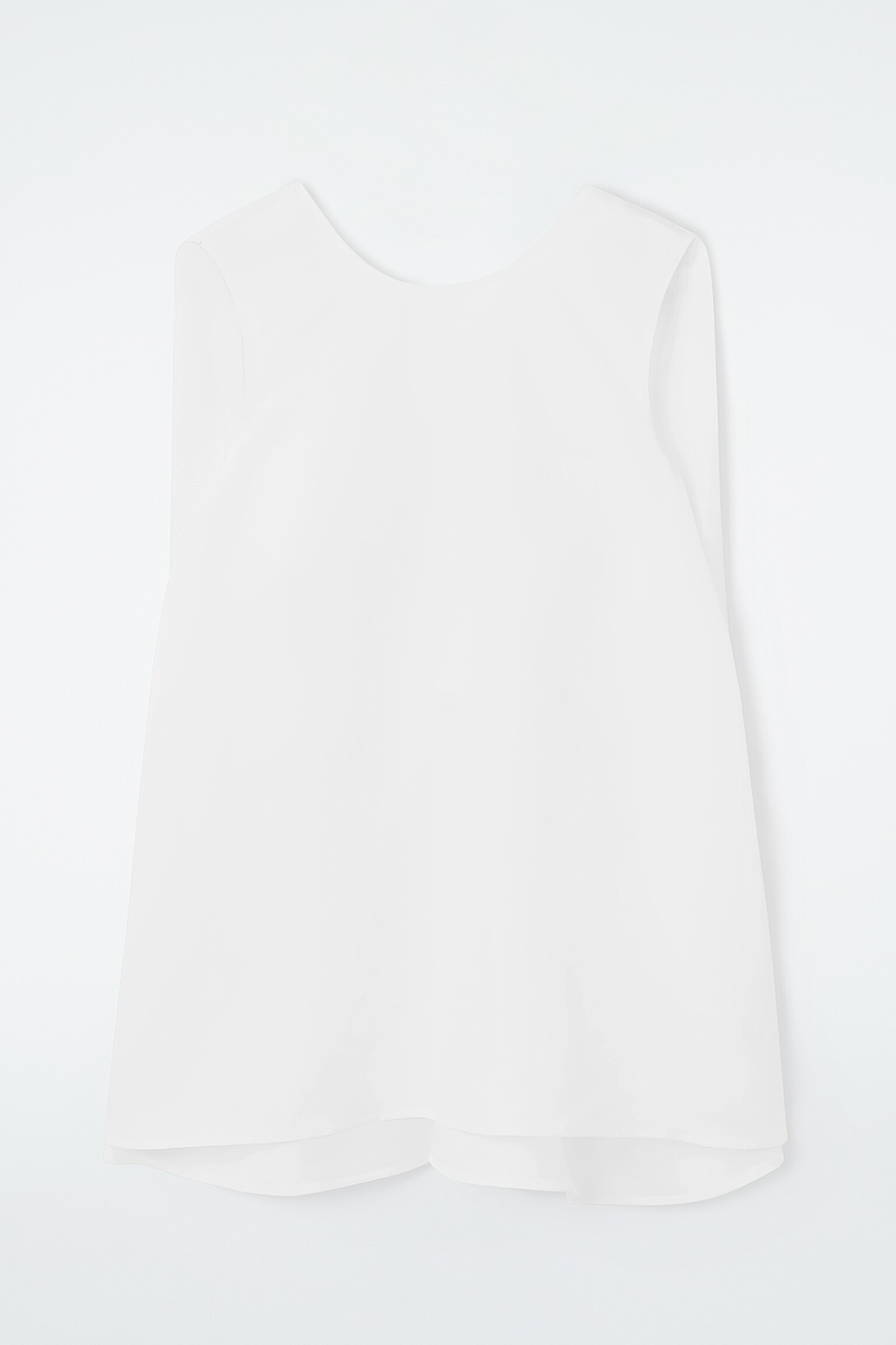 TWIST-BACK SLEEVELESS TOP - WHITE/BLACK