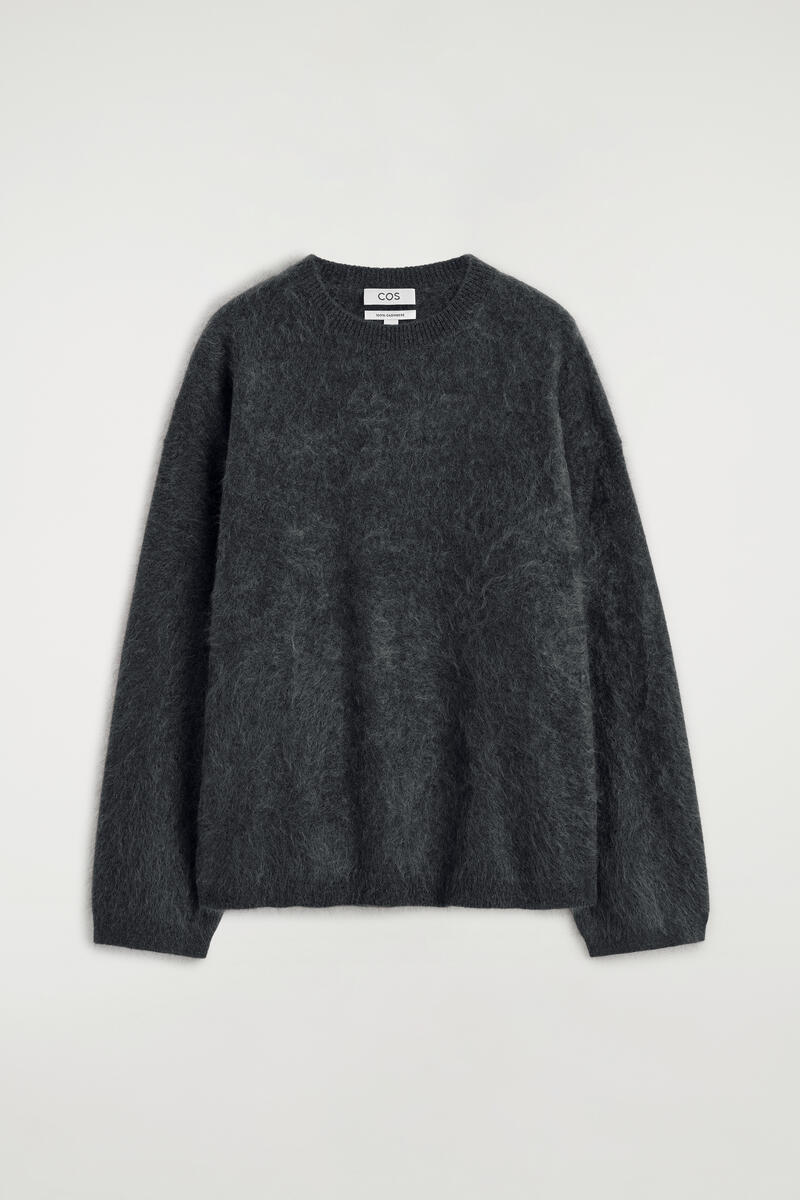 Brushed-Cashmere Crew-Neck Sweater