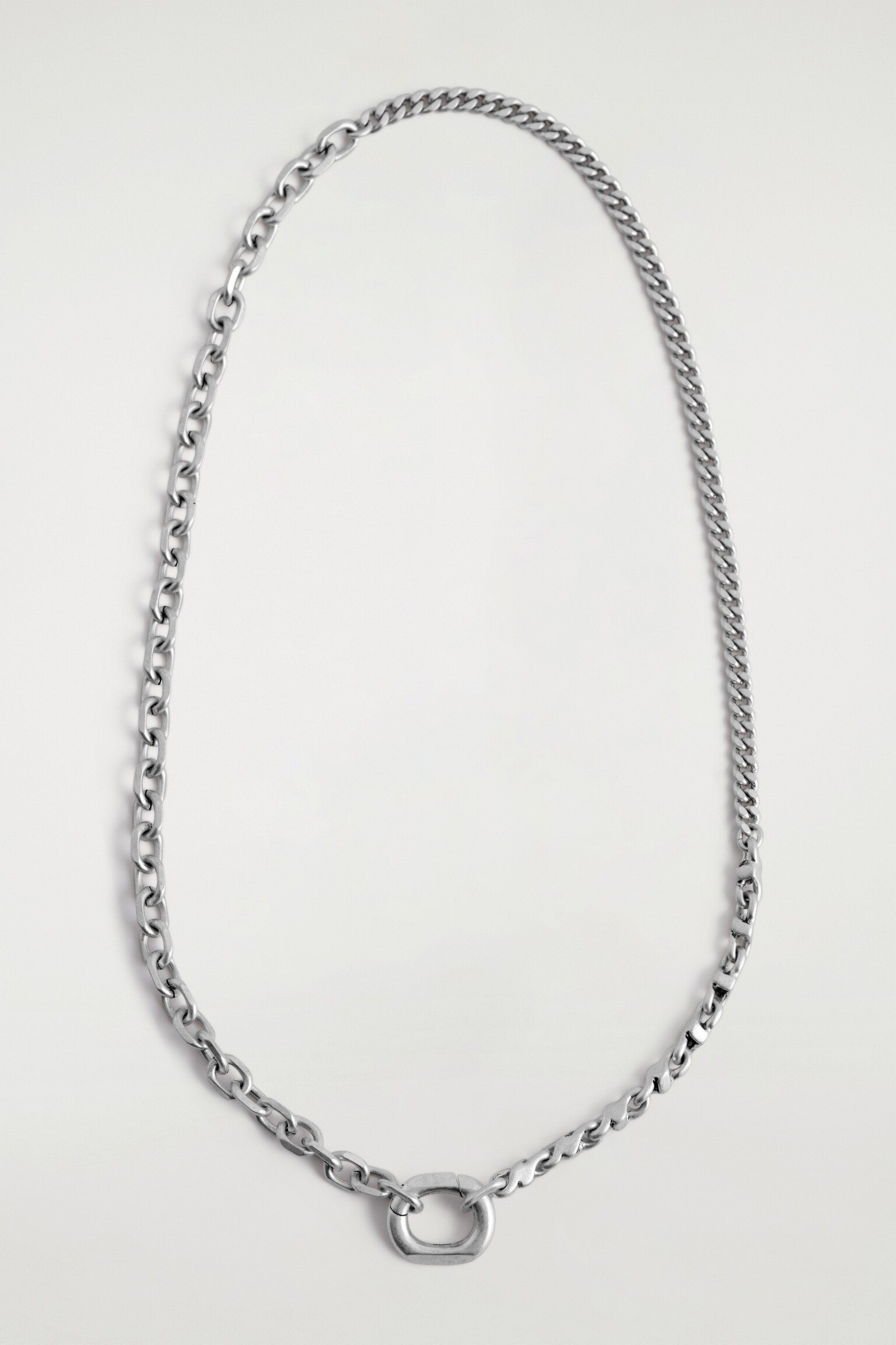 FACETED CHAIN NECKLACE - SILVER - 2