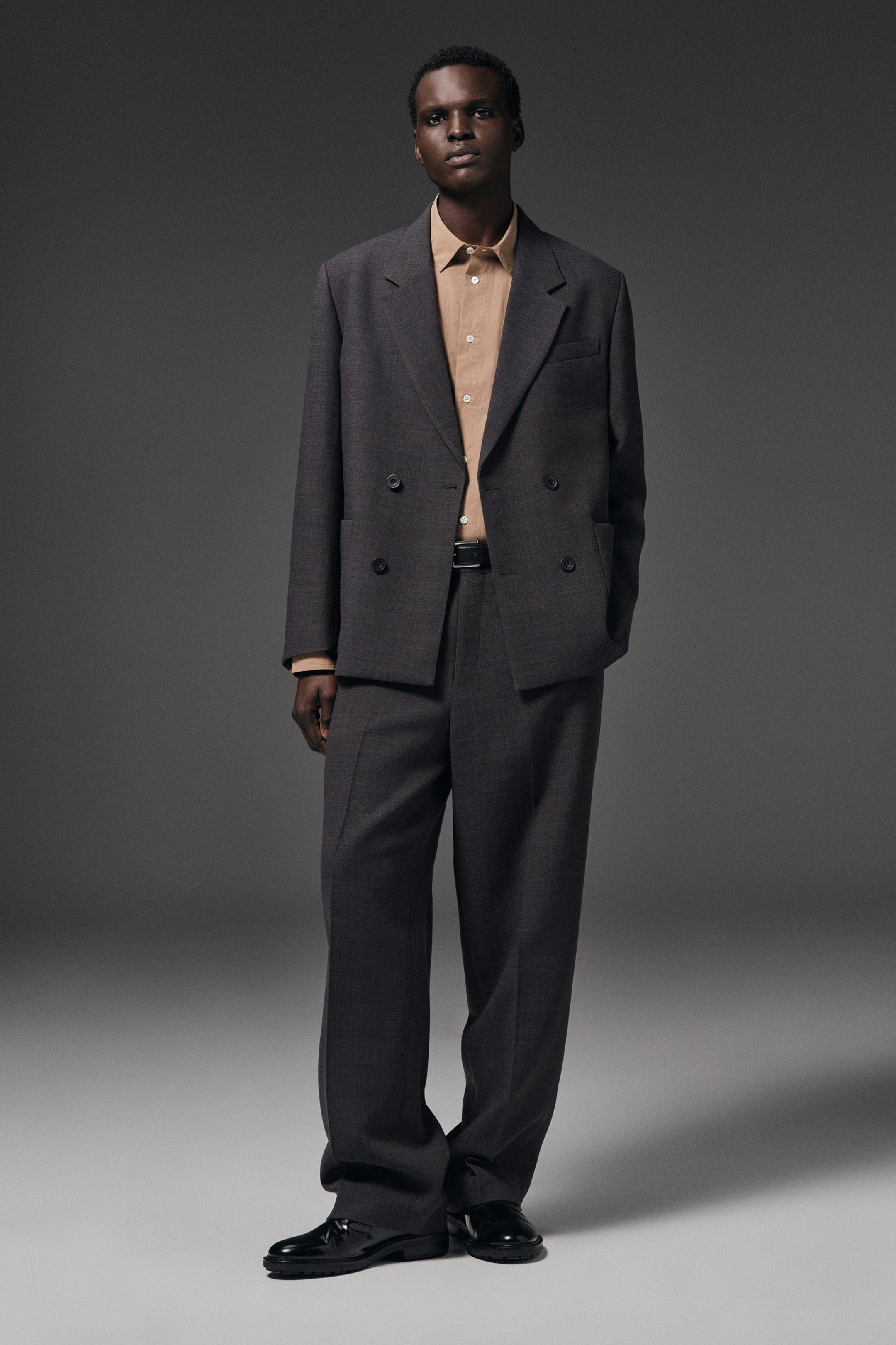 WOOL-BLEND STRAIGHT-LEG PANTS
