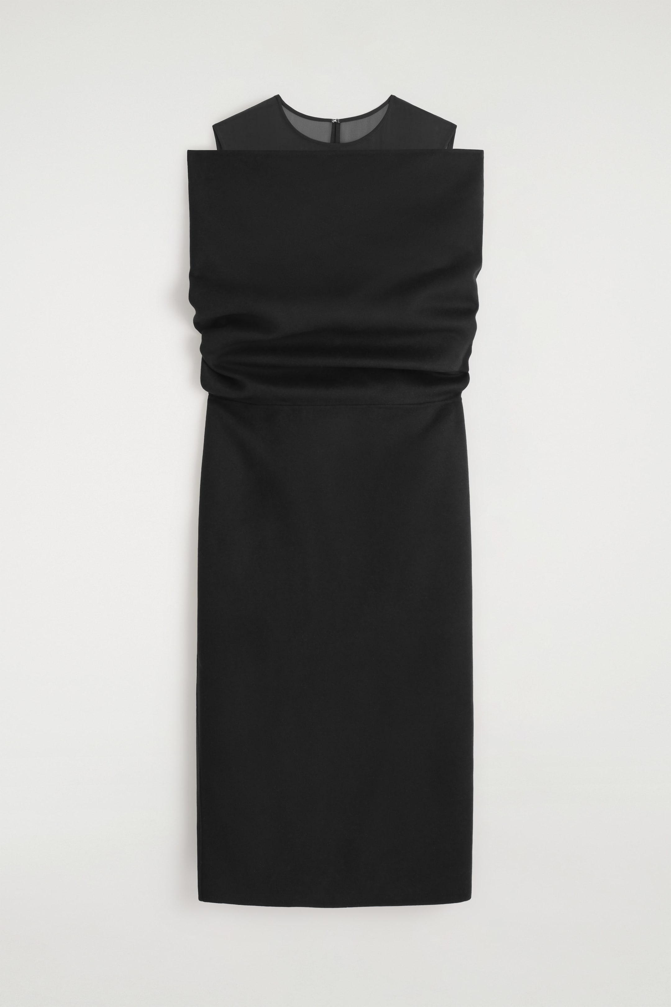 OFF-THE-SHOULDER WOOL-SILK DRESS - CARBON | COS