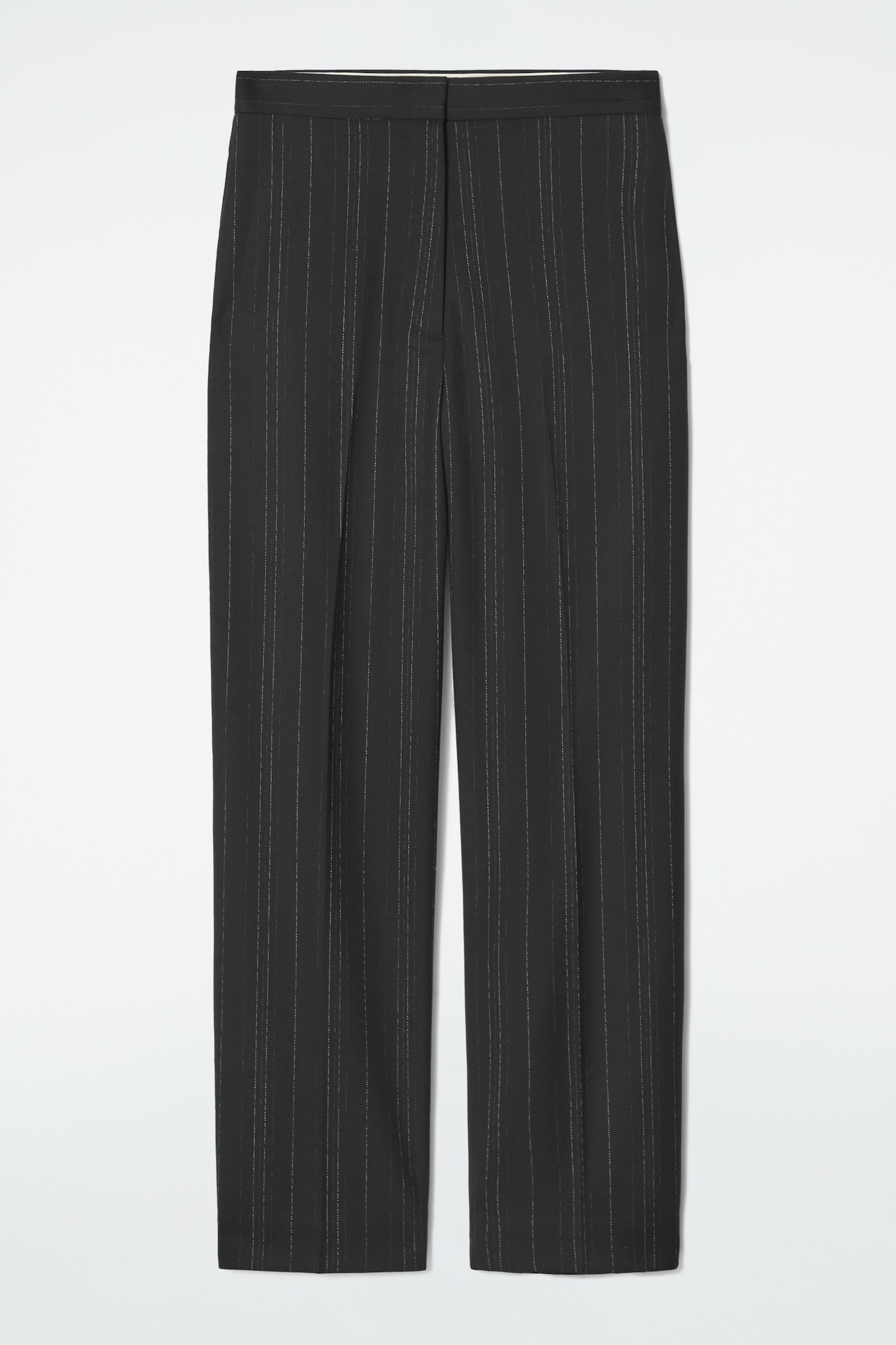 PANTALON BARREL À FINES RAYURES DÉCONTRACTÉ - NOIR / FINES RAYURES