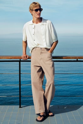 TEXTURED KNITTED LINEN SHIRT — CREAM 7