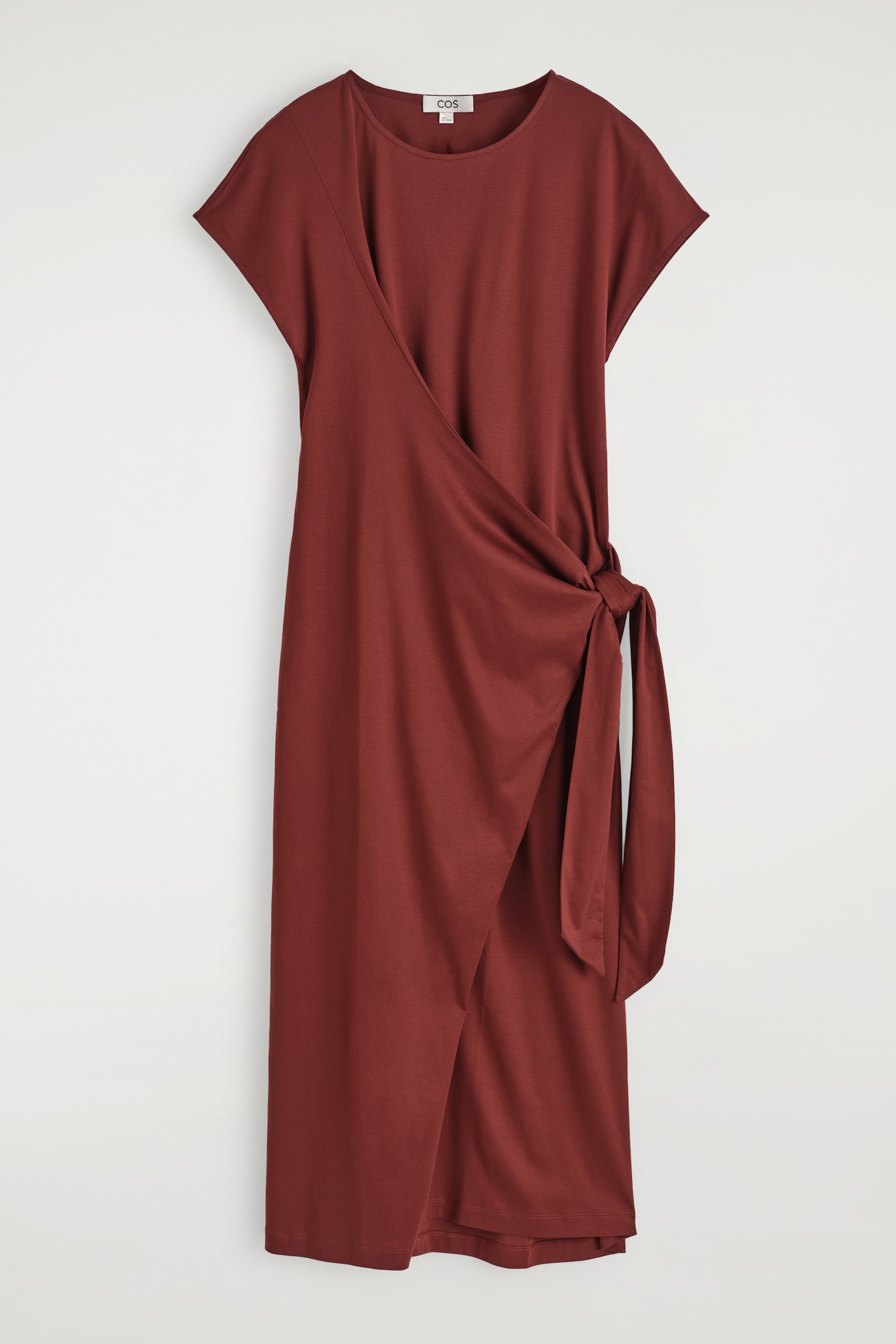 VESTIDO CAMISETA CON FRONTAL CRUZADO - ROJO/GRIS - 2