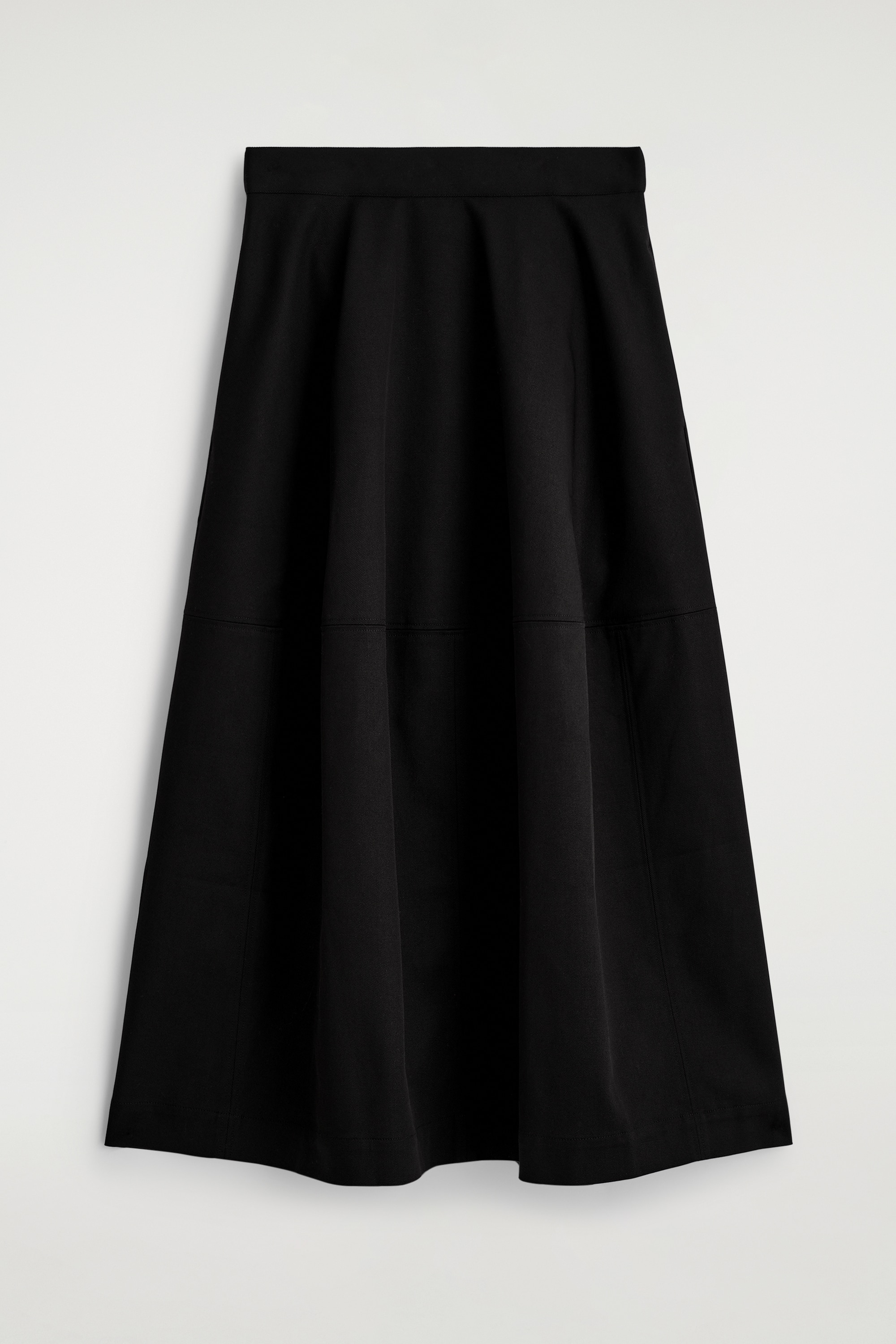 GONNA MIDI VOLUMINOSA IN COTONE - NERO