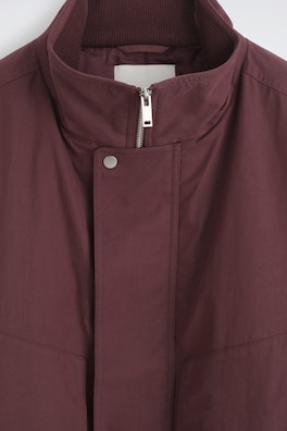 PADDED MOCK-NECK BOMBER JACKET — BURGUNDY 13