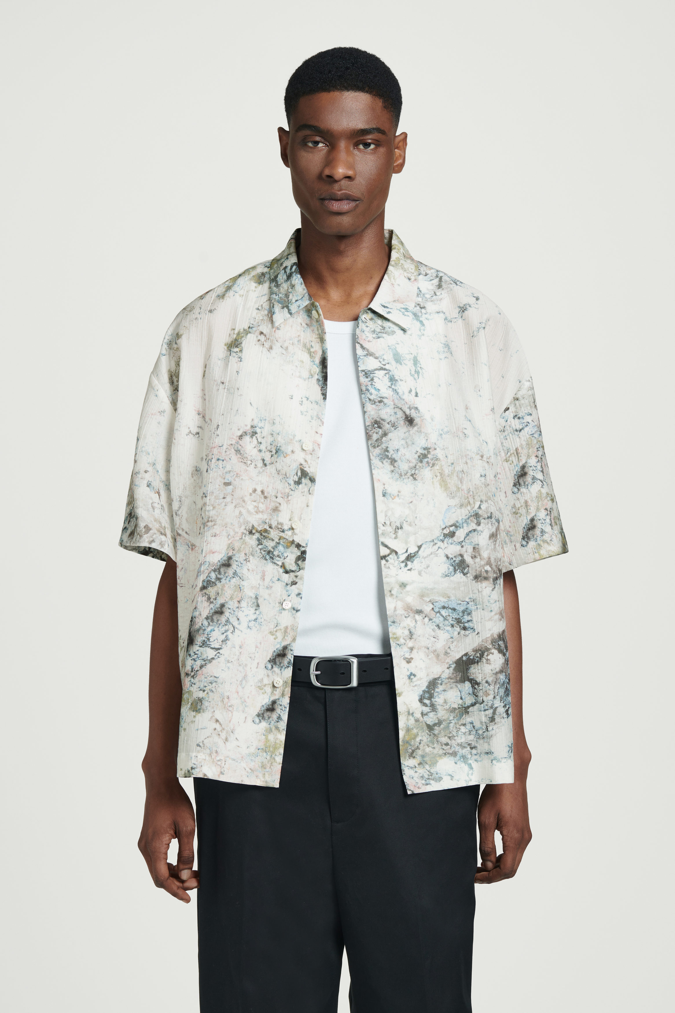 Lemaire Printed Regular Collar Shirt - Twisted Marble
